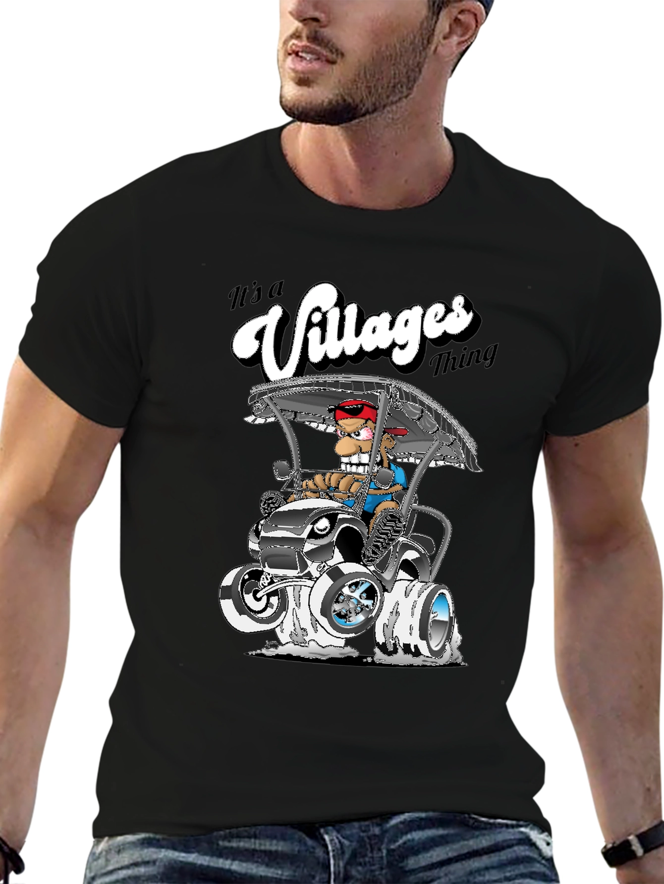 Its a Villages Thing Cartoon Golf Cart T-Shirt