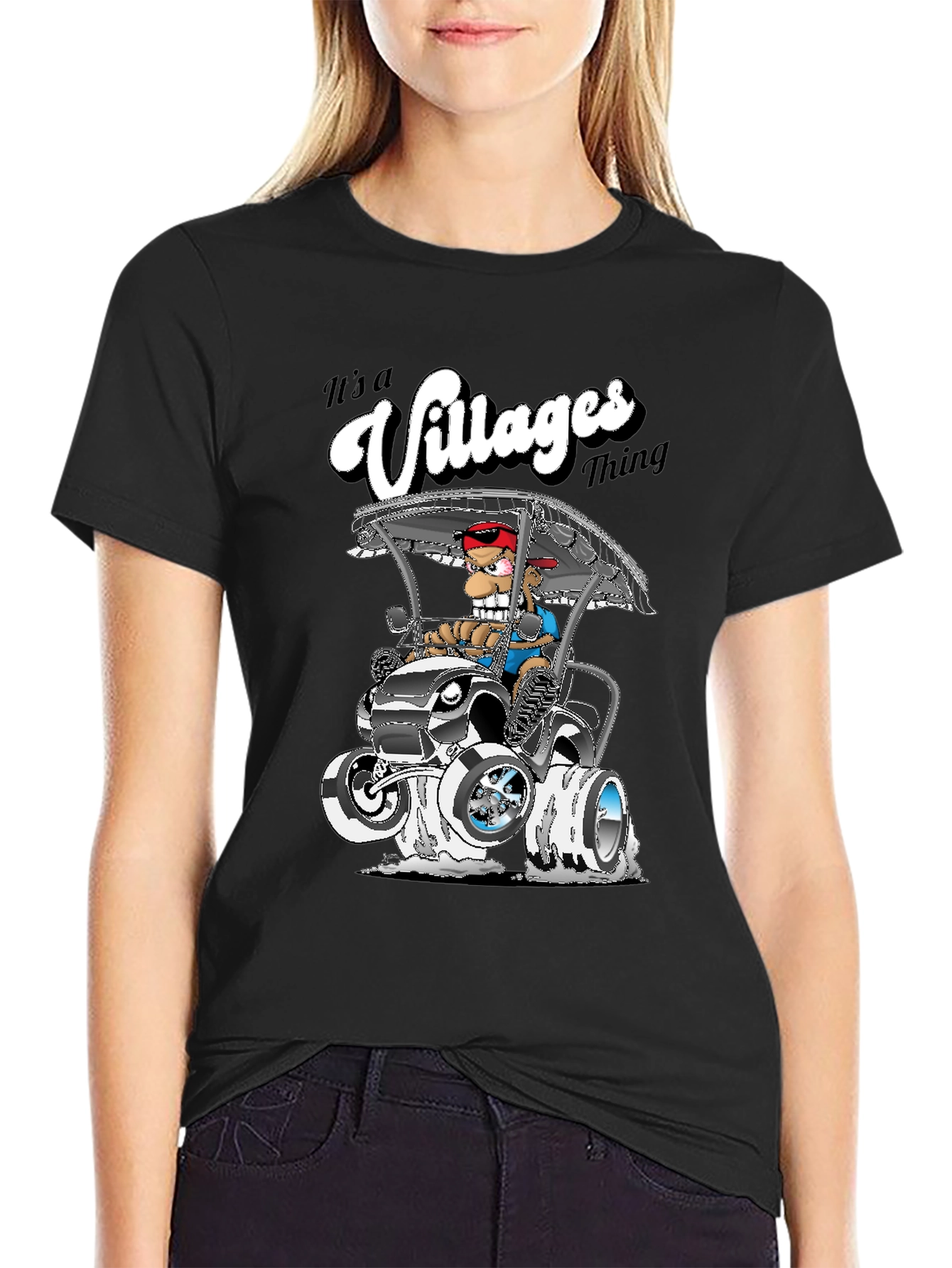 Its a Villages Thing Cartoon Golf Cart T-Shirt
