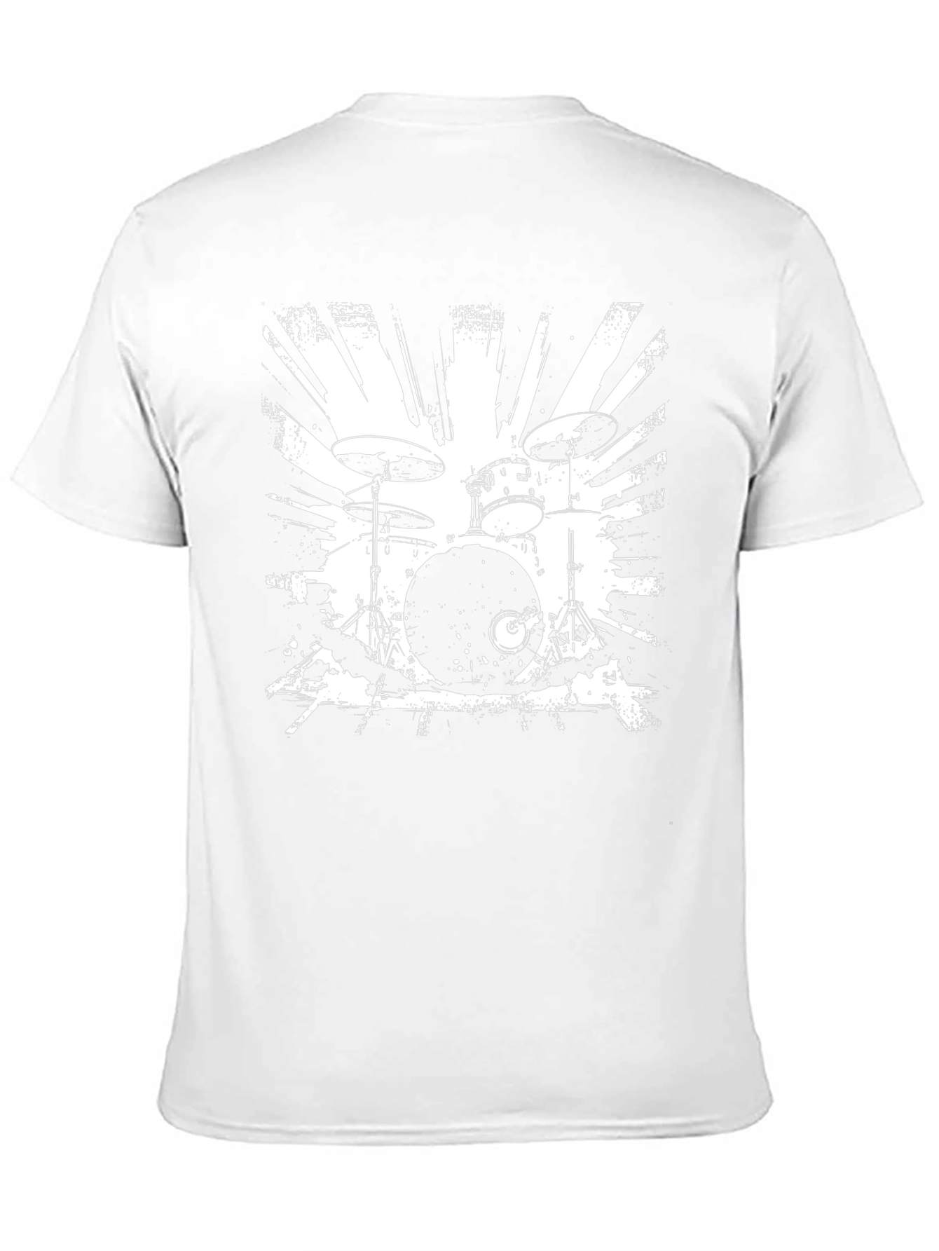 Drum Set Graphic T-Shirt - Black Cotton Tee