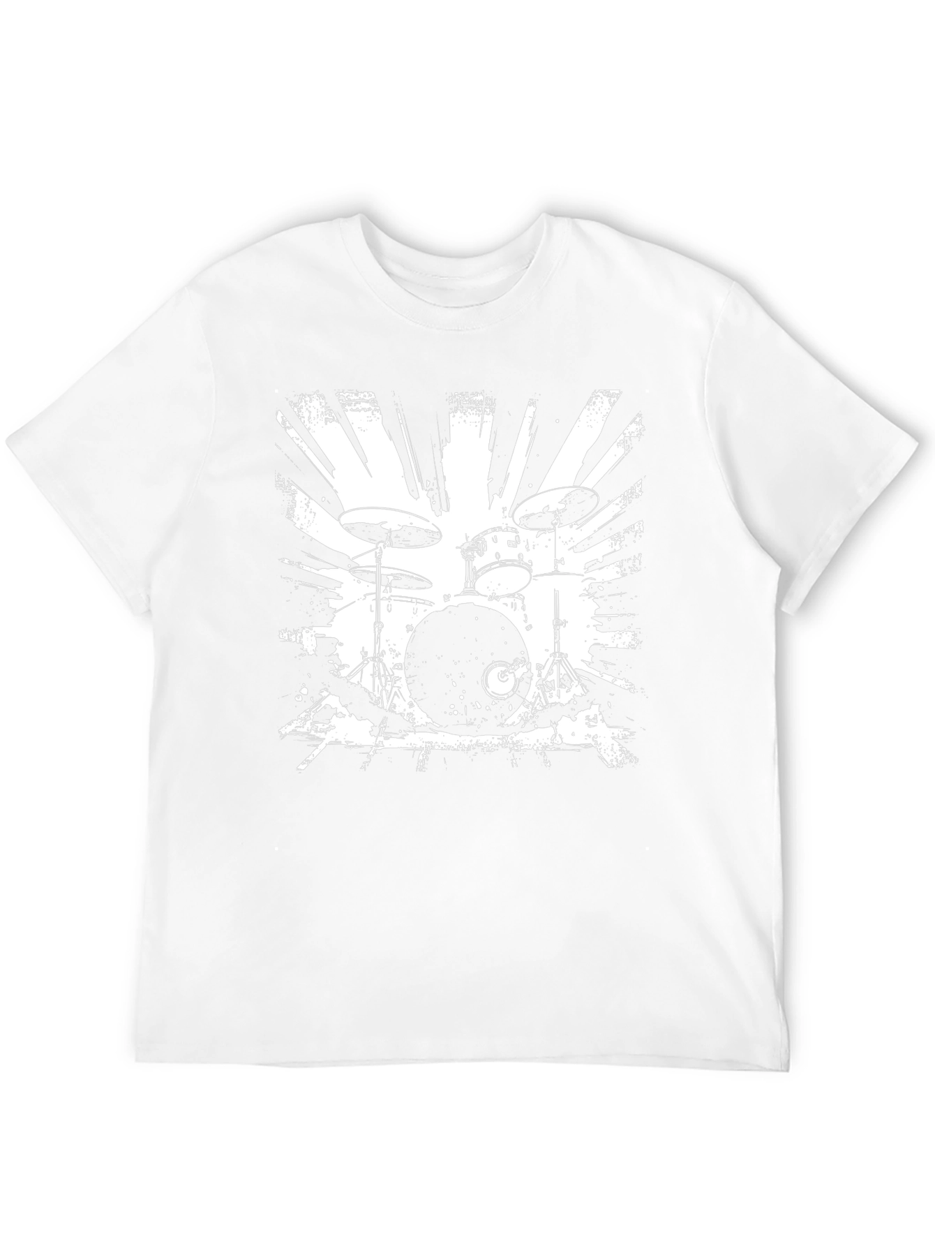 Drum Set Graphic T-Shirt - Black Cotton Tee