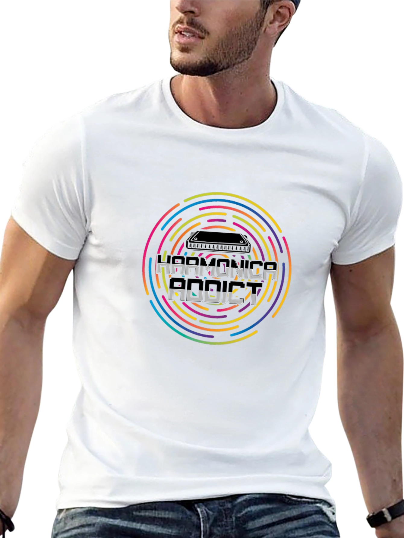 Harmonica Addict T-Shirt - Music Lover Tee