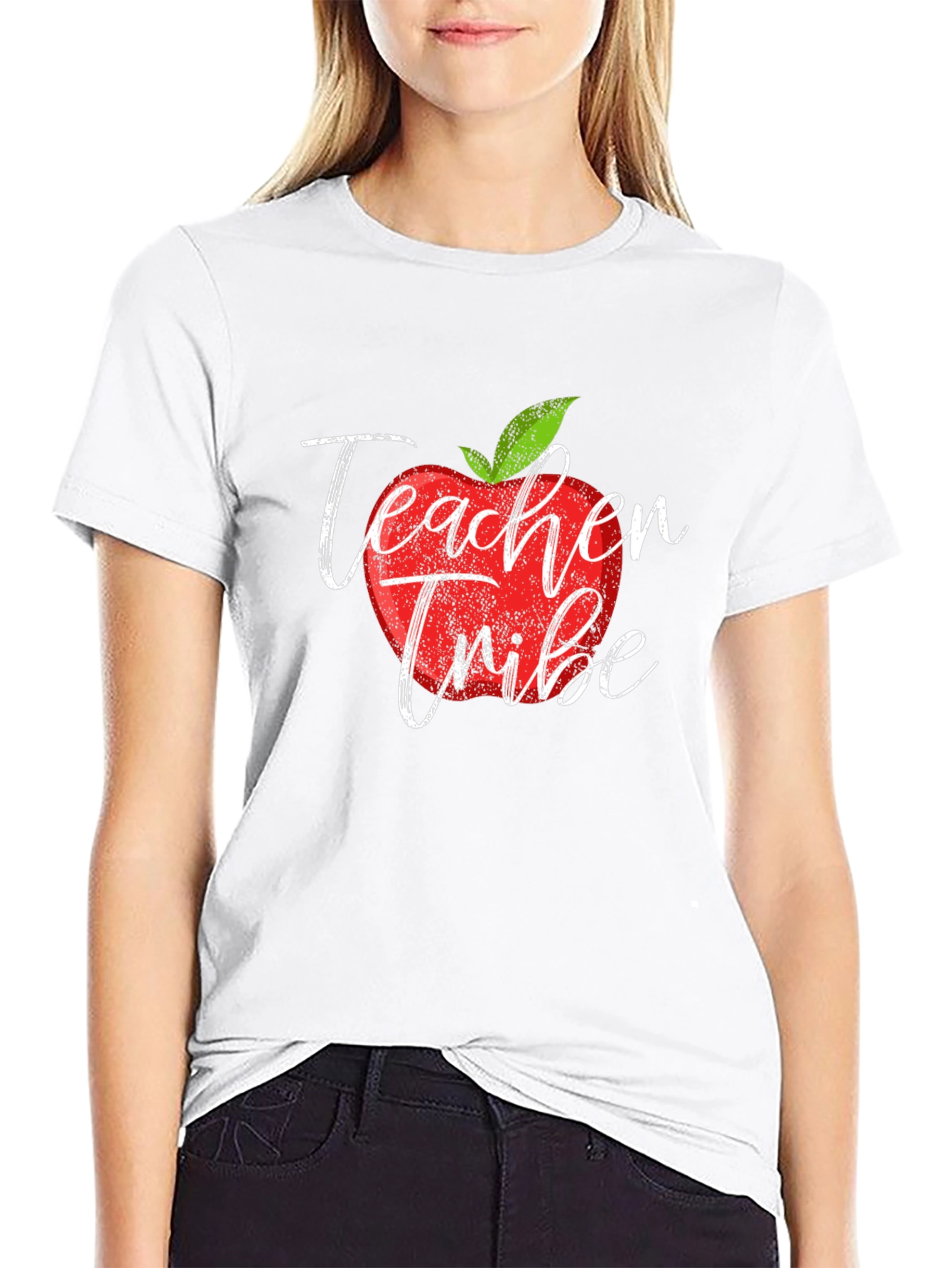 Teacher Tribe Apple Graphic T-Shirt