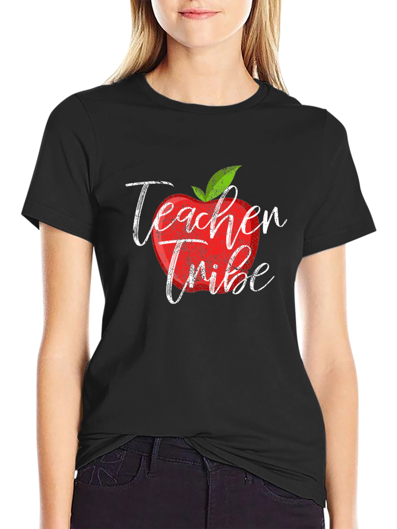 Teacher Tribe Apple Graphic T-Shirt
