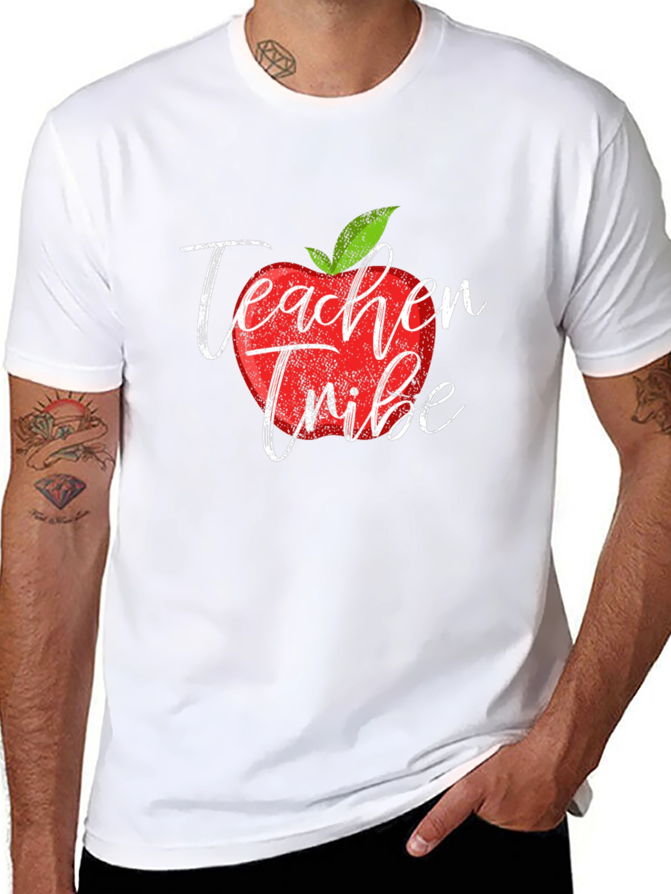 Teacher Tribe Apple Graphic T-Shirt