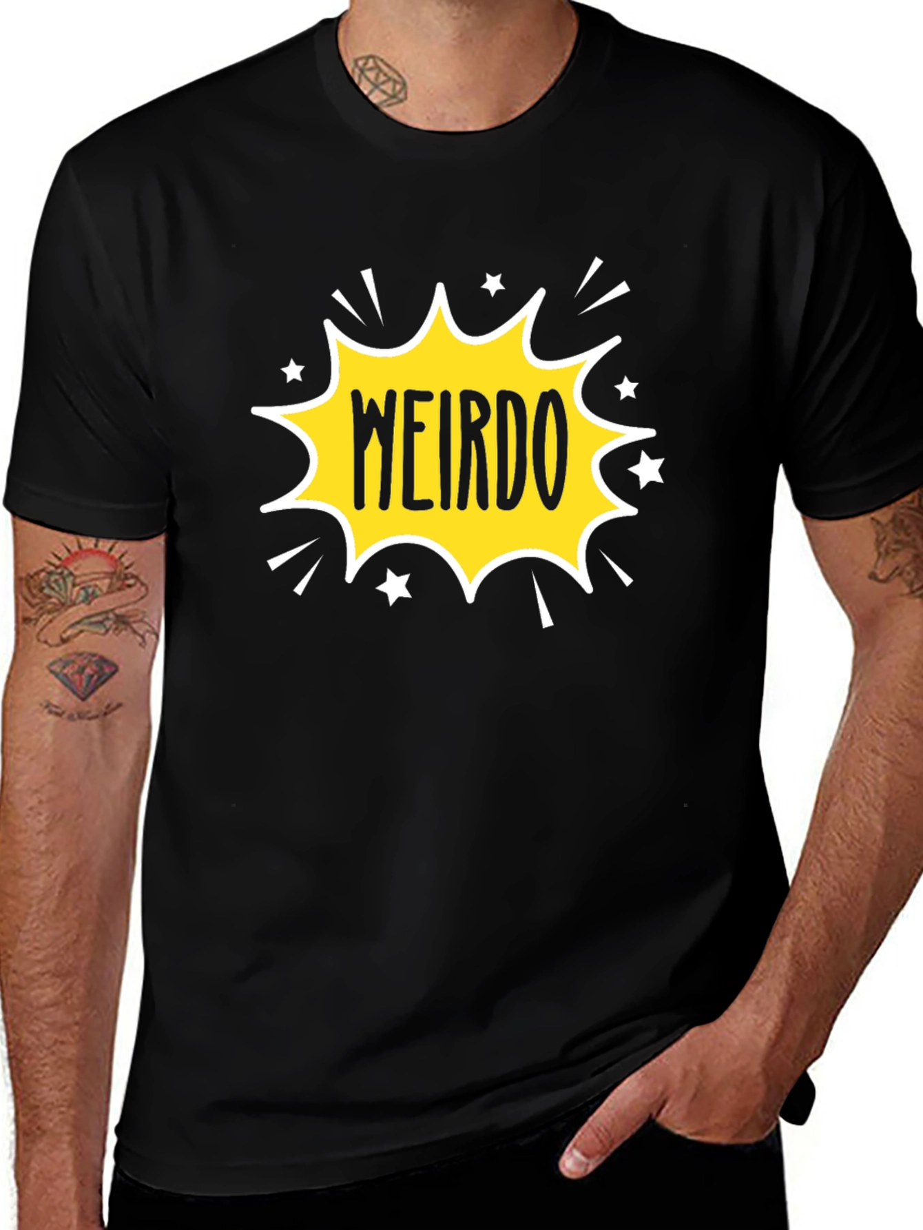 Weirdo Graphic Tee - Black Cotton T-Shirt