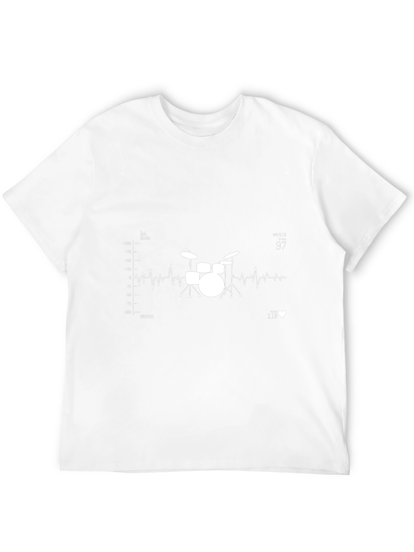 Drumbeat Heartbeat Graphic Tee - Black Cotton