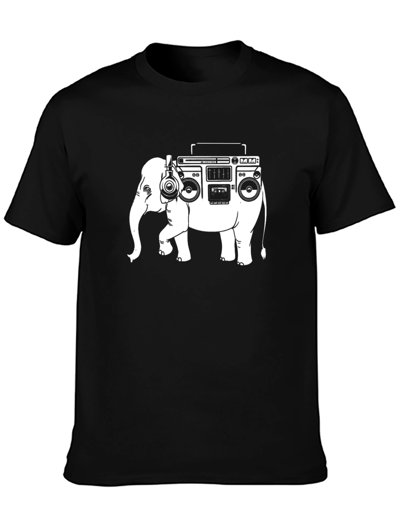 Elephant Boombox Graphic Tee - Unique Music Lover Shirt