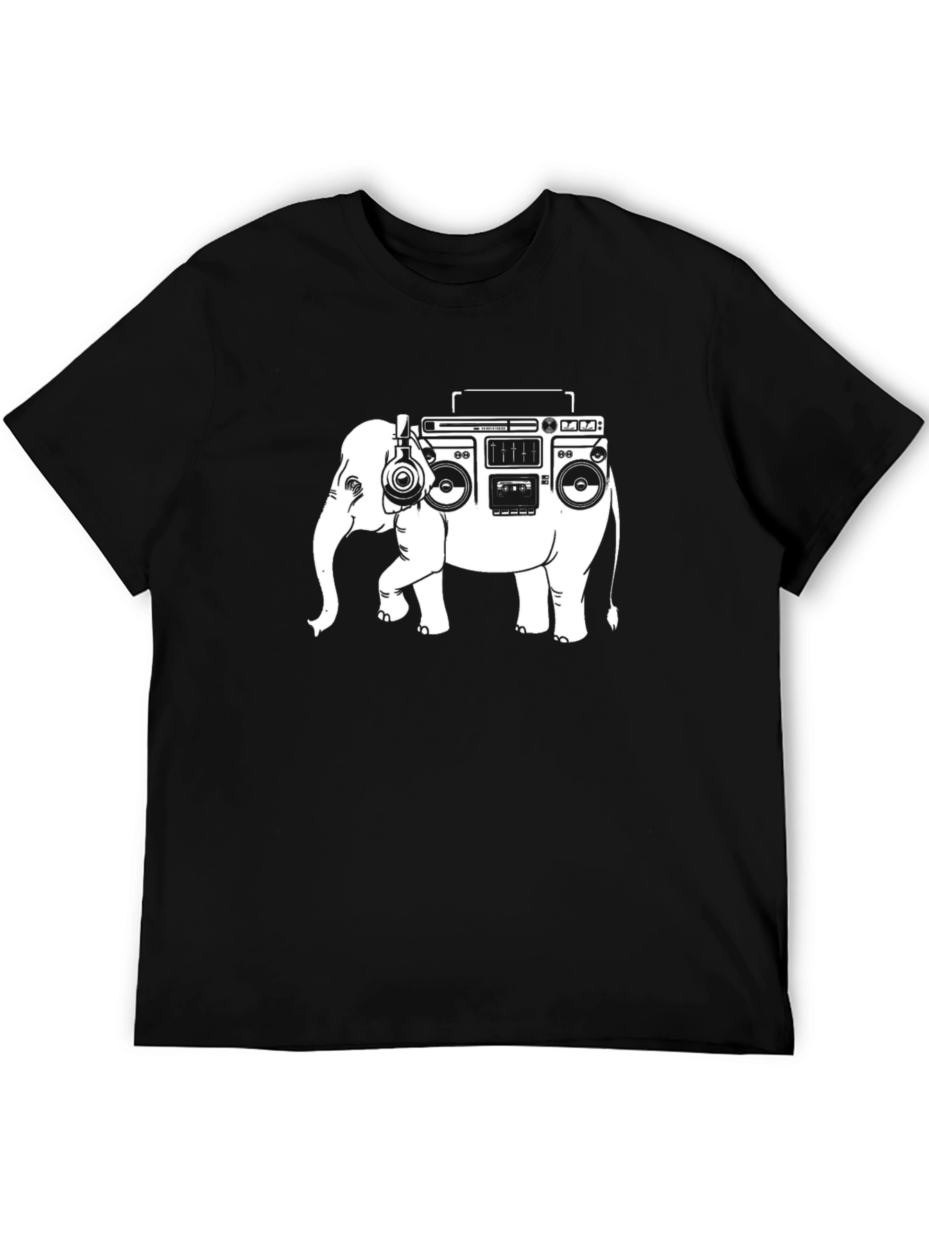 Elephant Boombox Graphic Tee - Unique Music Lover Shirt