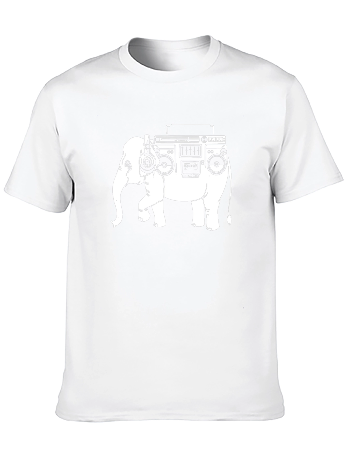 Elephant Boombox Graphic Tee - Unique Music Lover Shirt