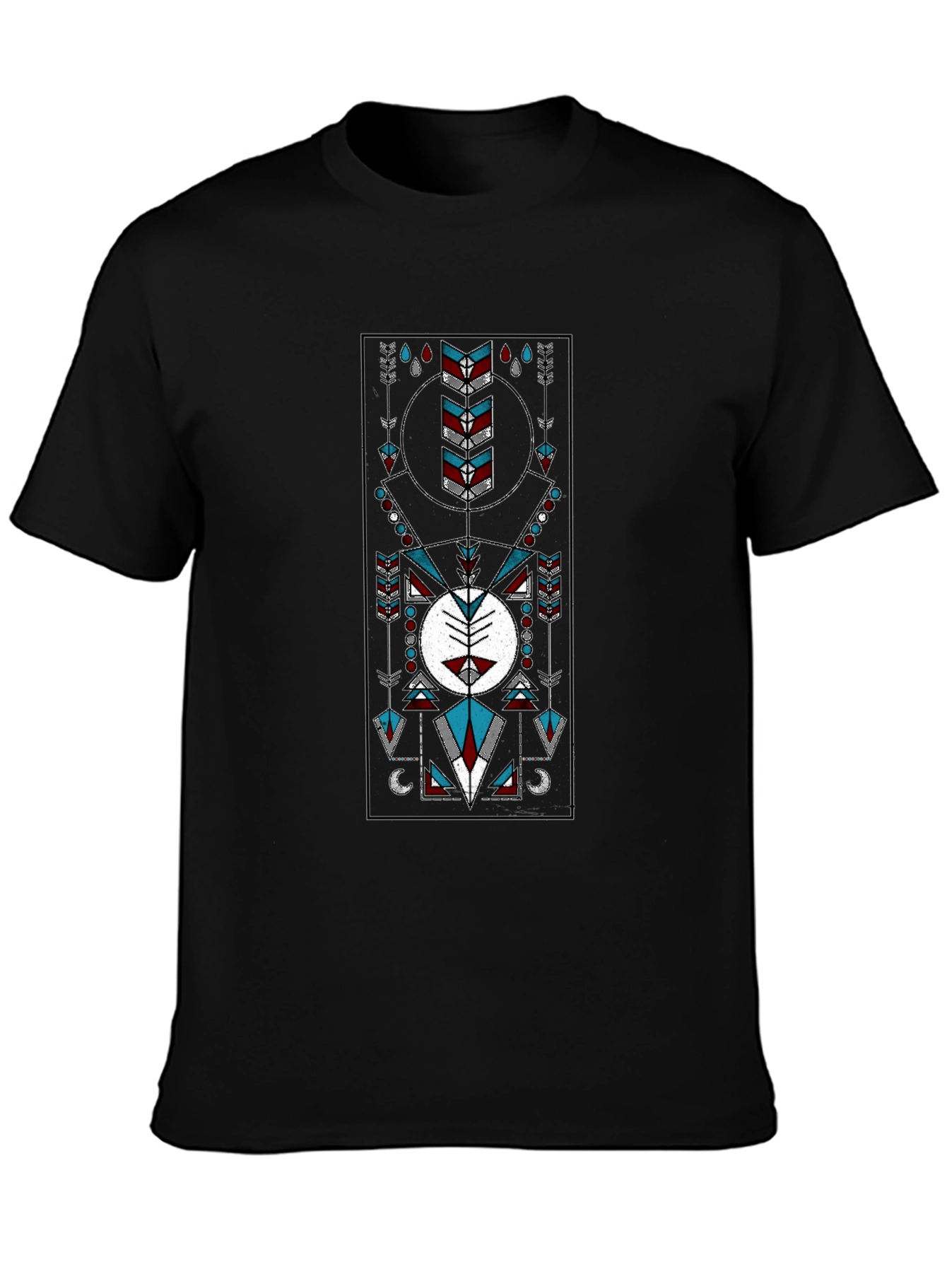 Geometric Arrow Graphic T-Shirt - Black