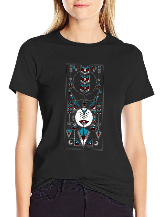 Geometric Arrow Graphic T-Shirt - Black