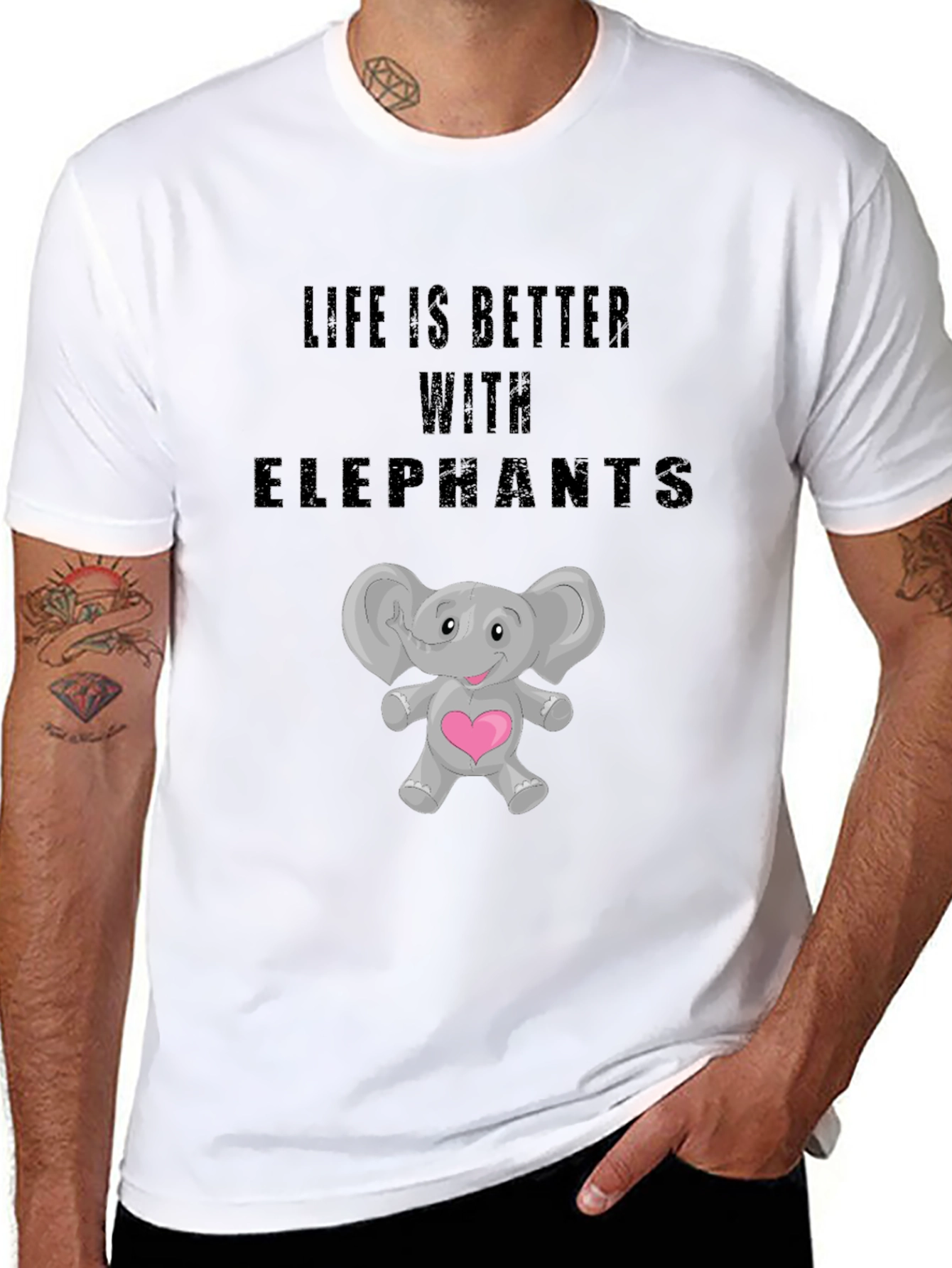 Life is Better with Elephants Graphic T-Shirt