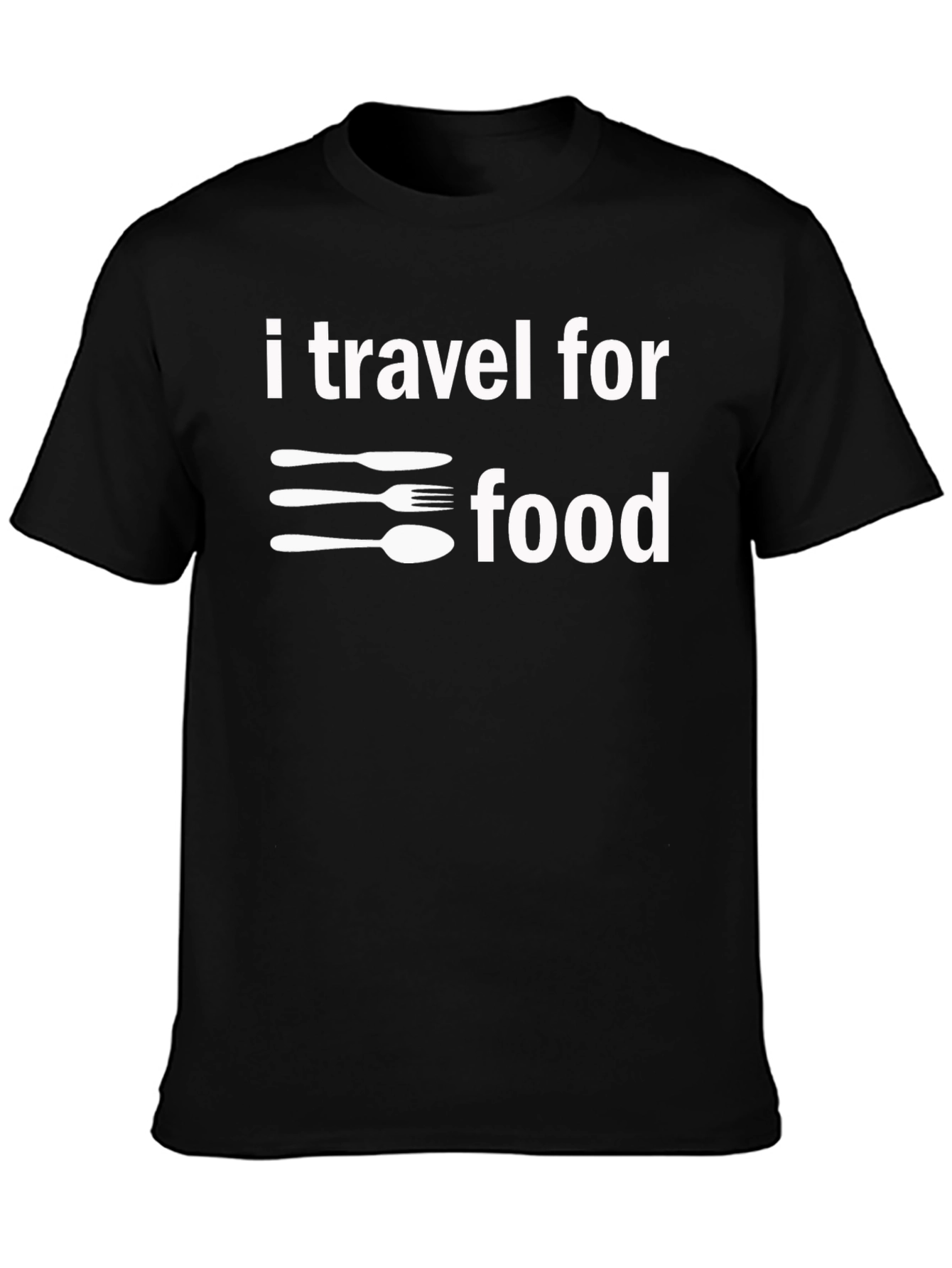 I Travel For Food T-Shirt - Black