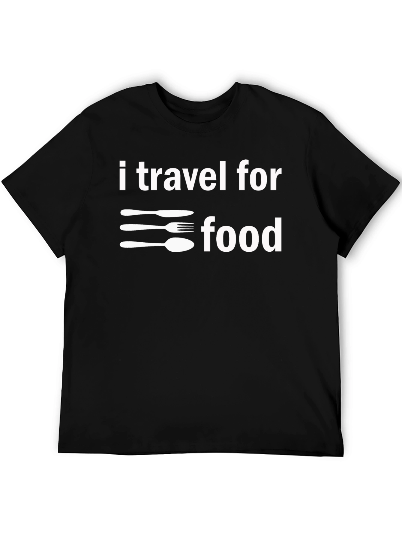 I Travel For Food T-Shirt - Black