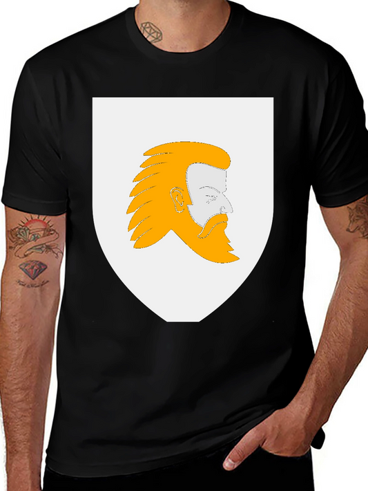 Heraldic Bearded Man Graphic T-Shirt
