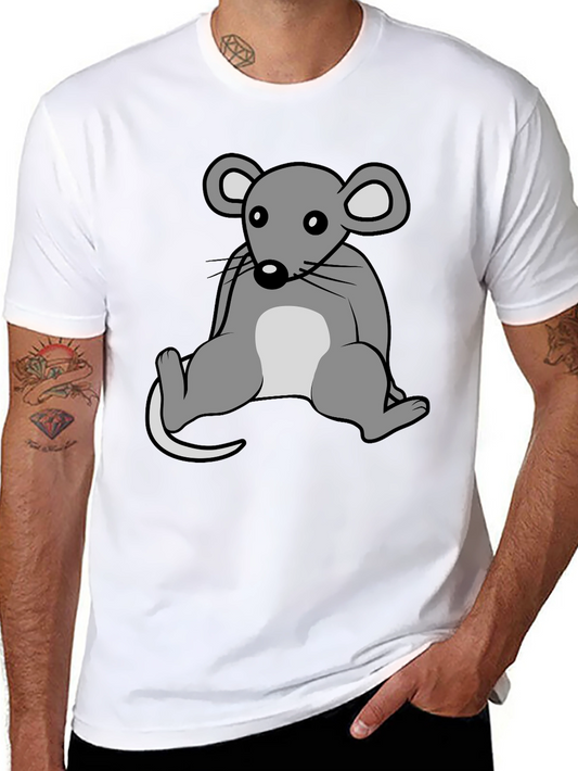 Cartoon Mouse Graphic T-Shirt - Unisex Crew Neck