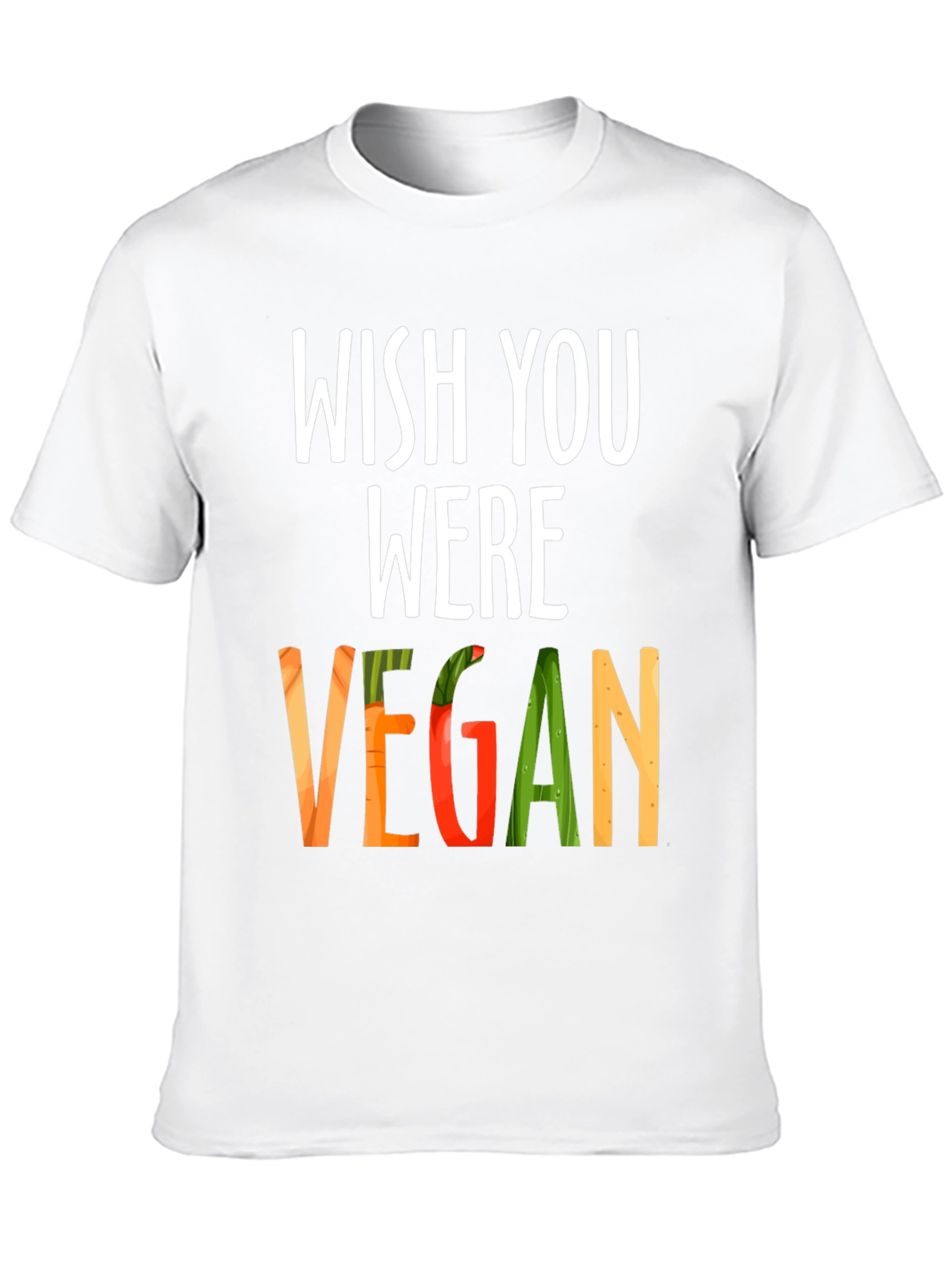 Wish You Were Vegan Graphic Tee - Black