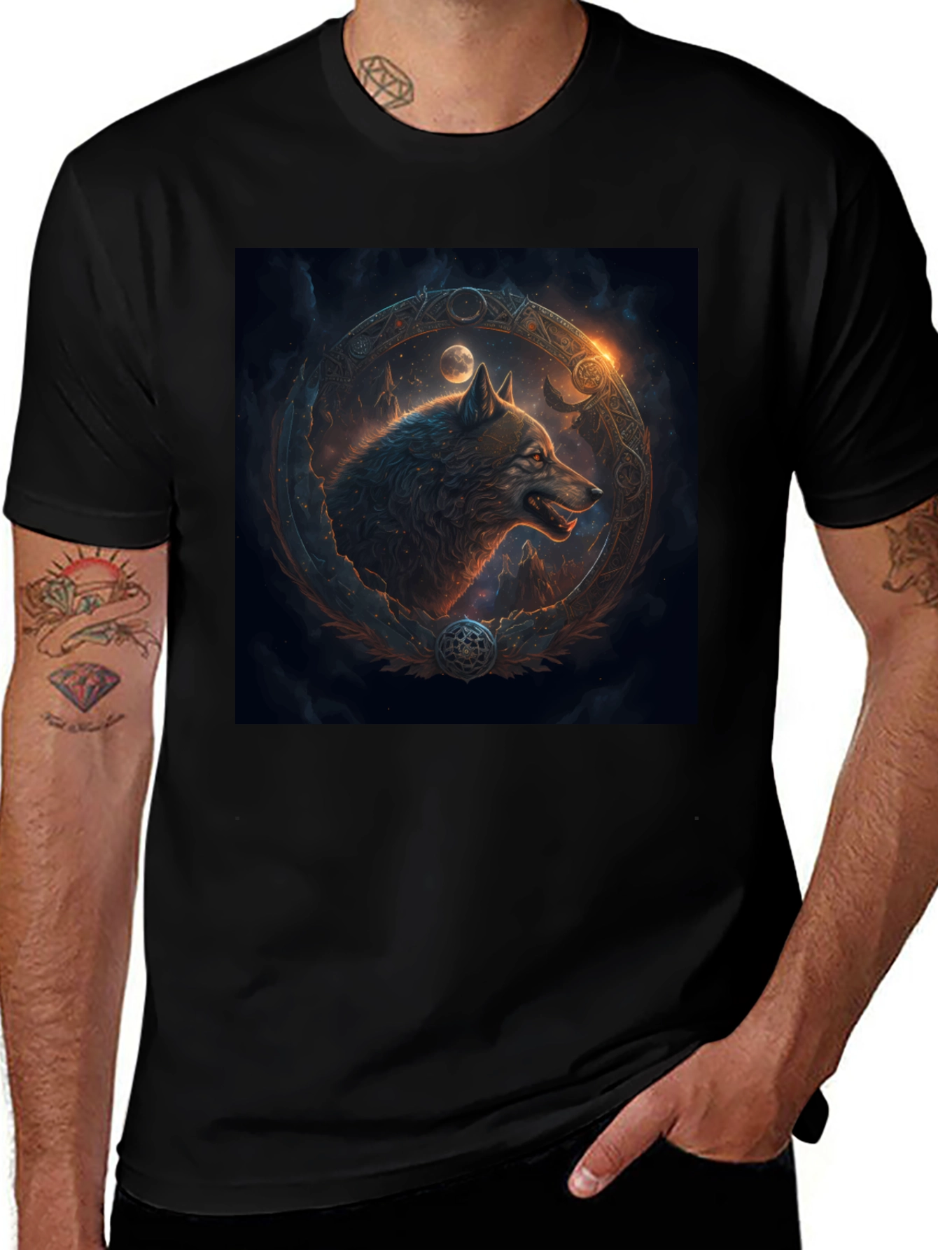 Wolf Art Black Tee