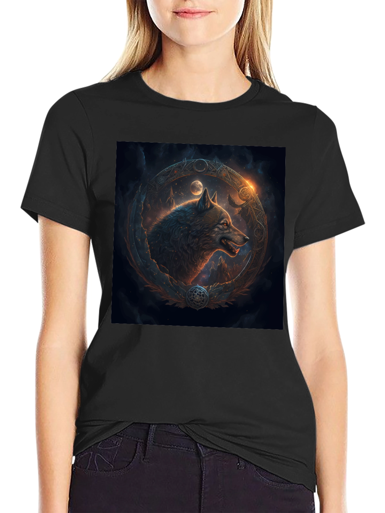 Wolf Art Black Tee