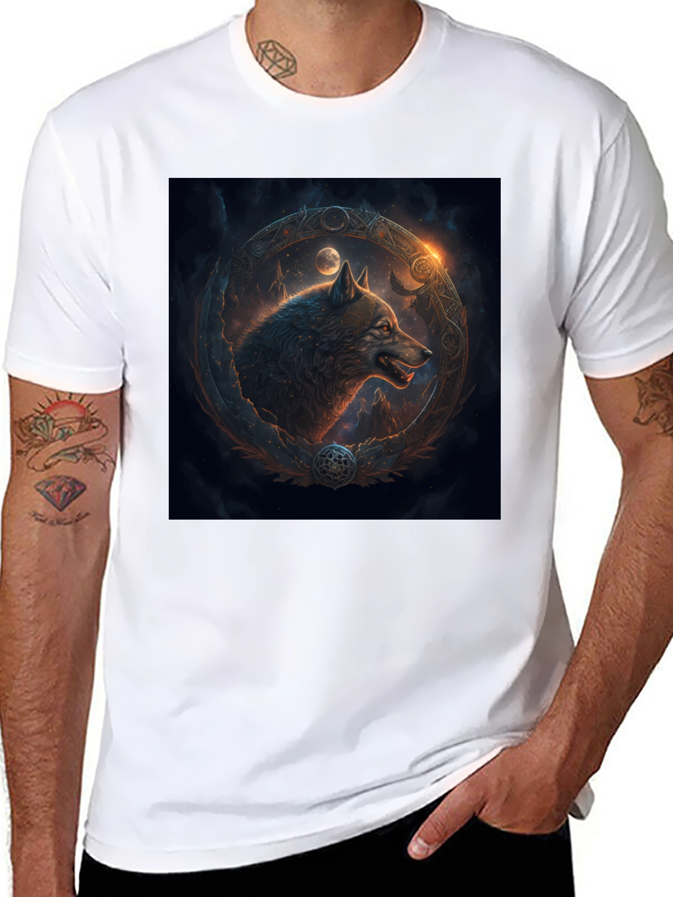 Wolf Art Black Tee