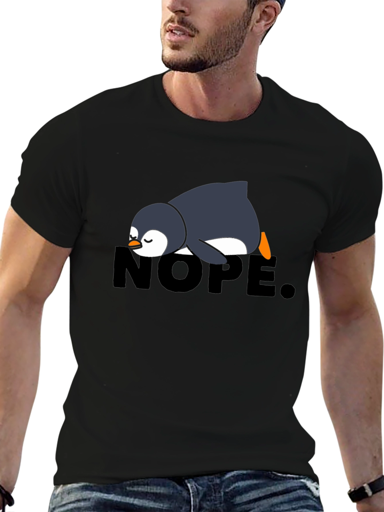 Nope Penguin Tee - Funny Lazy Penguin T-Shirt