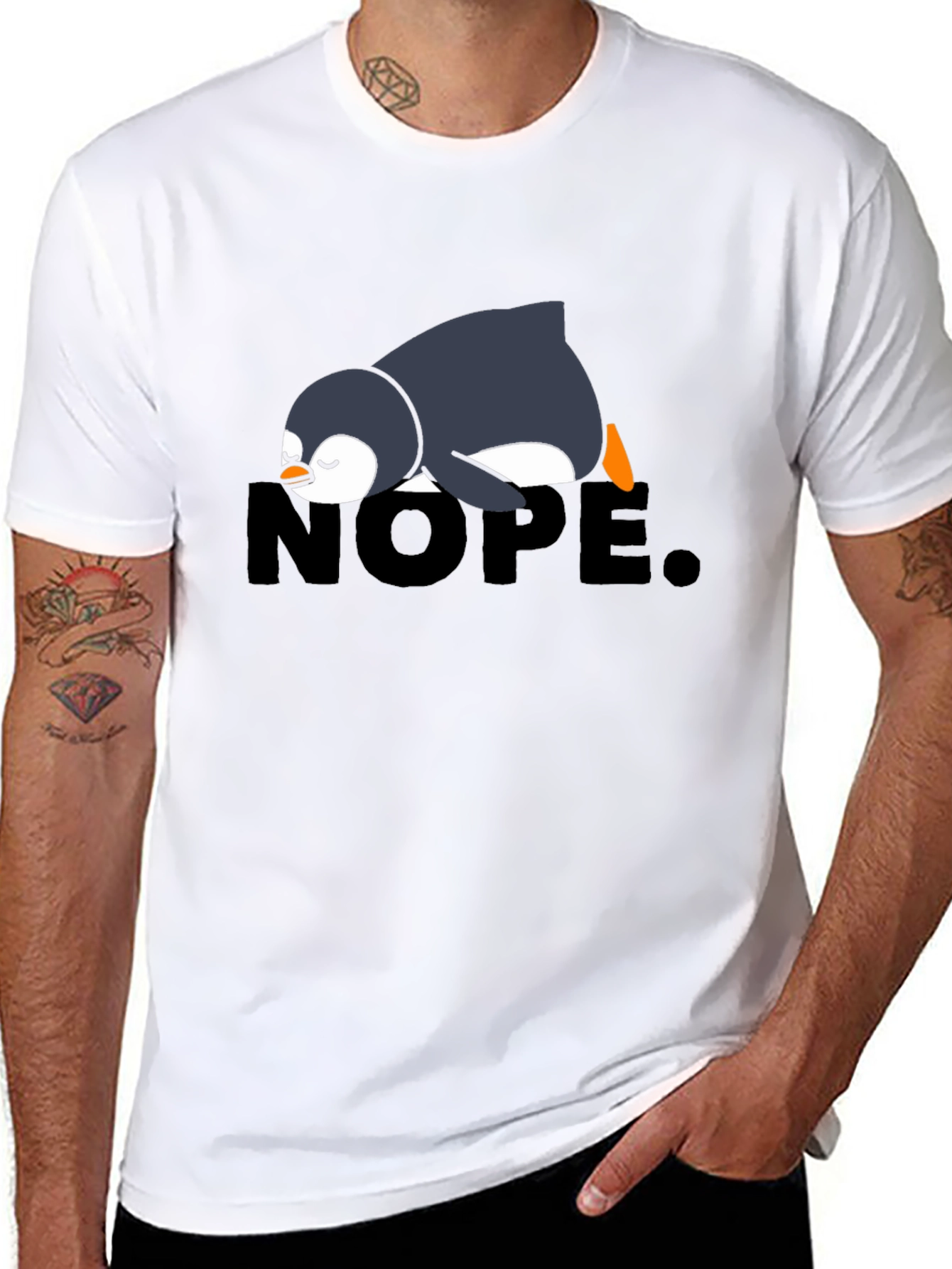 Nope Penguin Tee - Funny Lazy Penguin T-Shirt