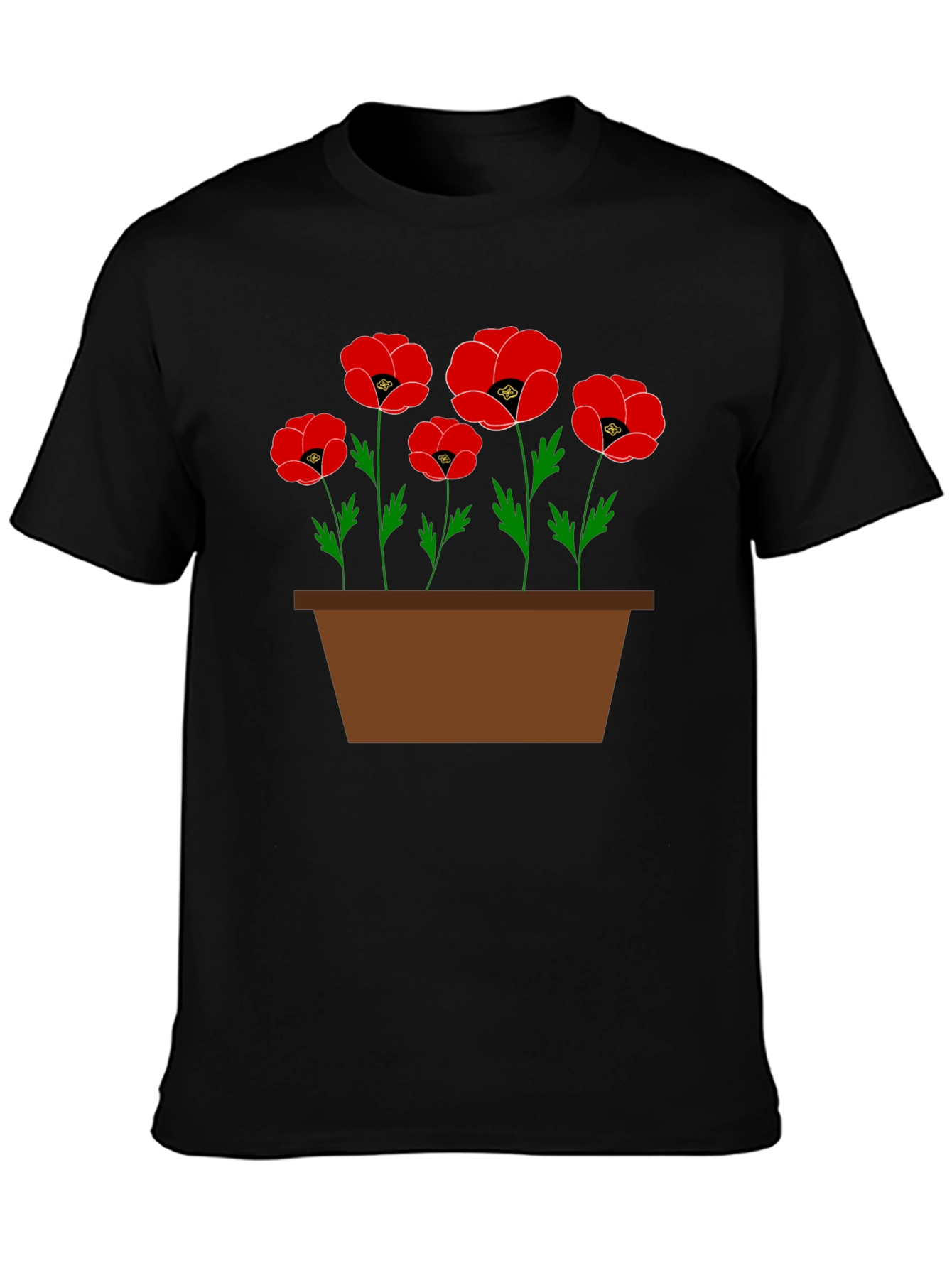 Poppy Flower Pot Graphic T-Shirt