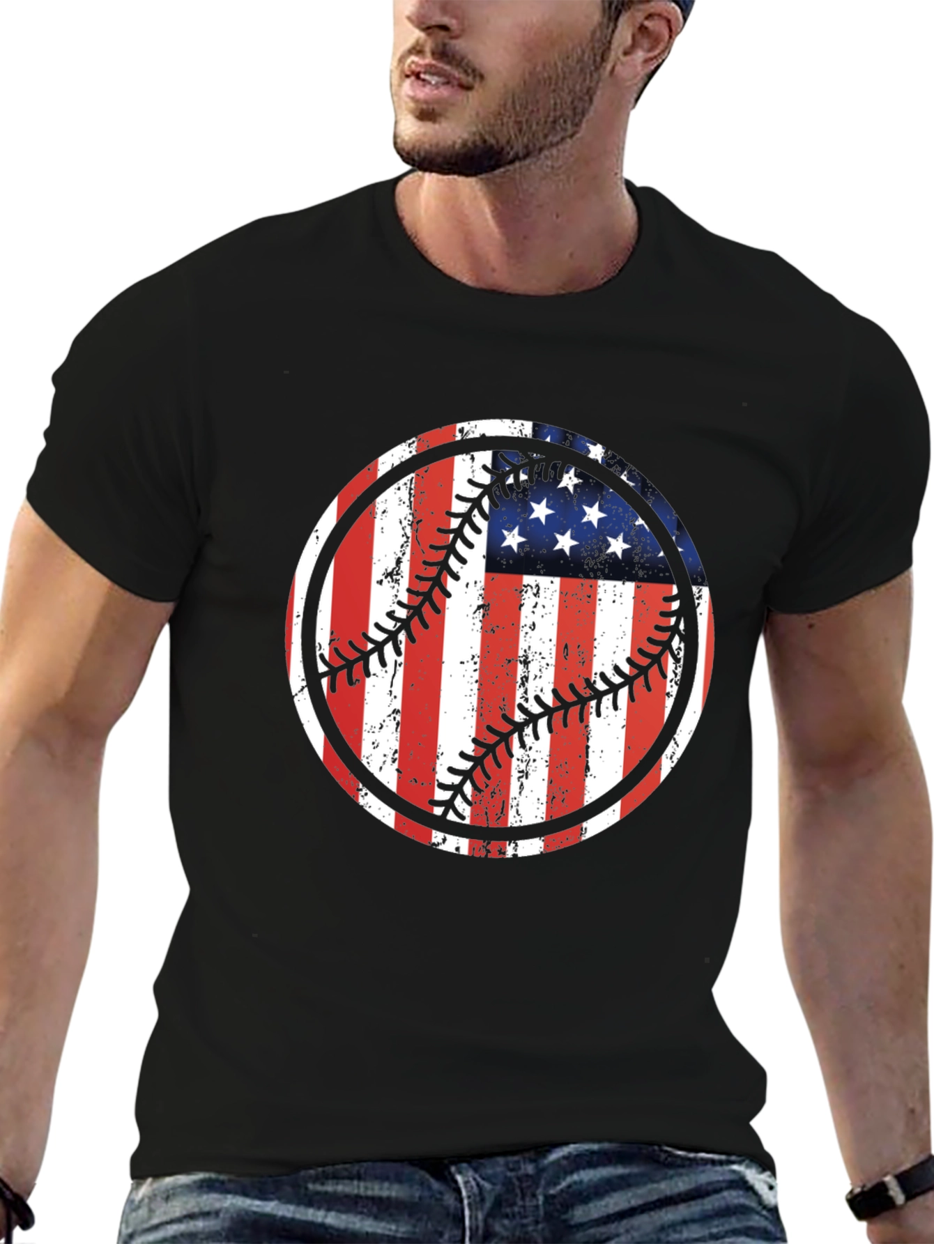 USA Flag Baseball Graphic Tee