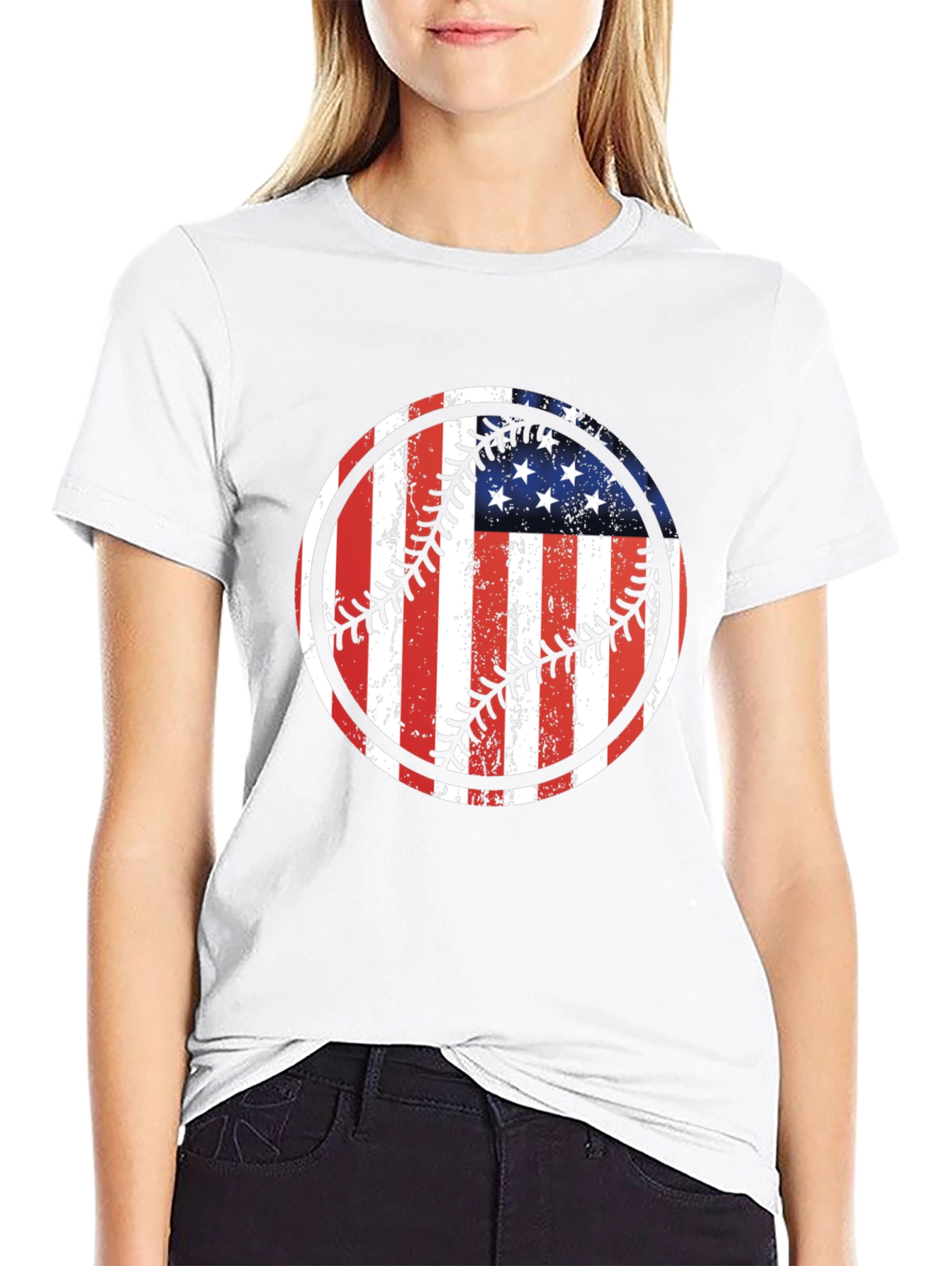 USA Flag Baseball Graphic Tee