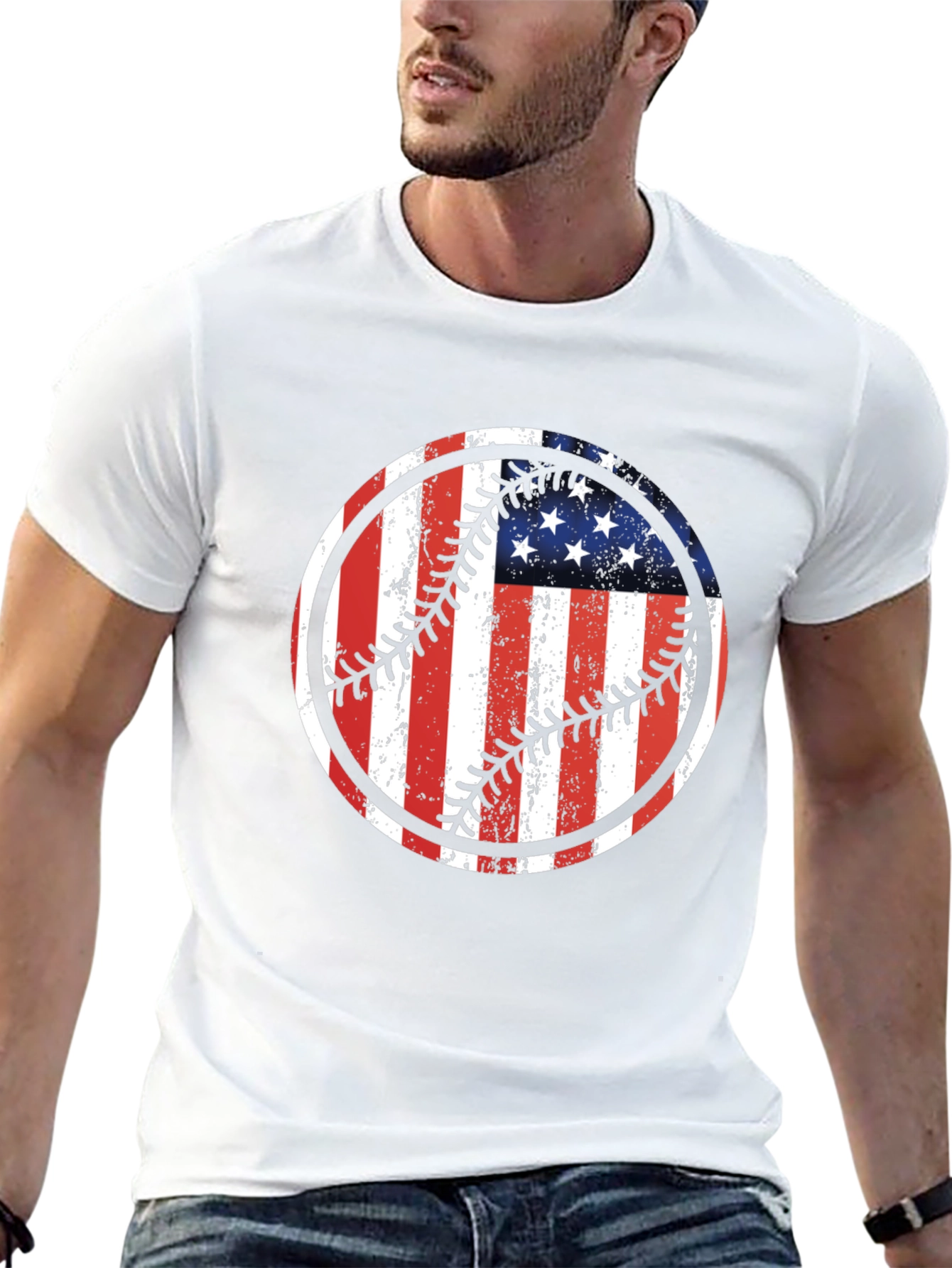 USA Flag Baseball Graphic Tee