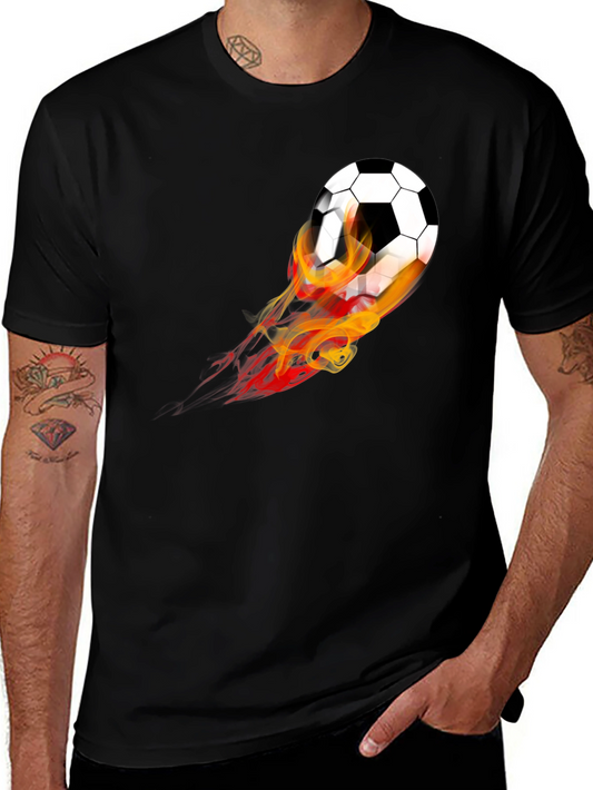Flaming Soccer Ball Graphic Tee