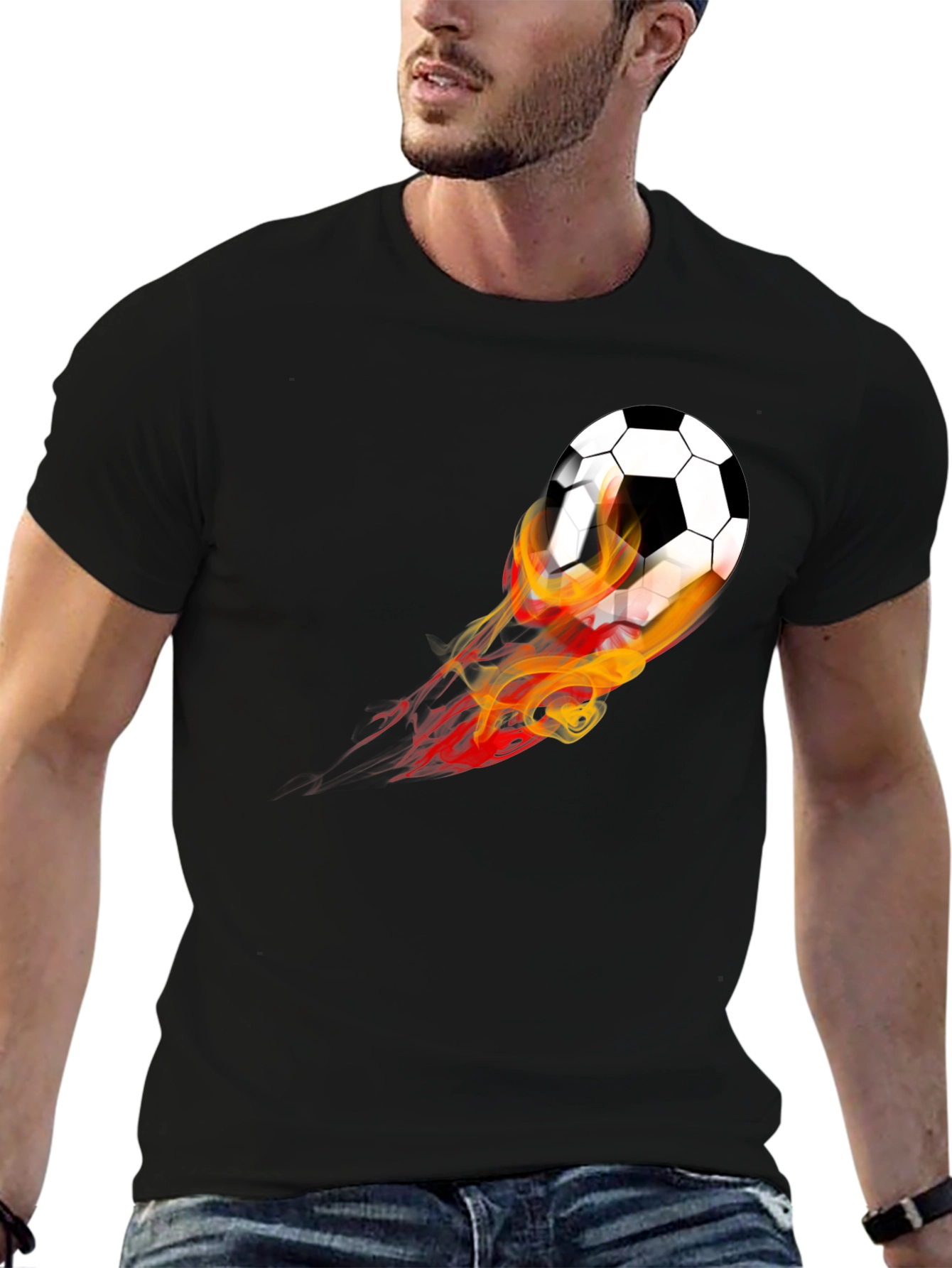 Flaming Soccer Ball Graphic Tee