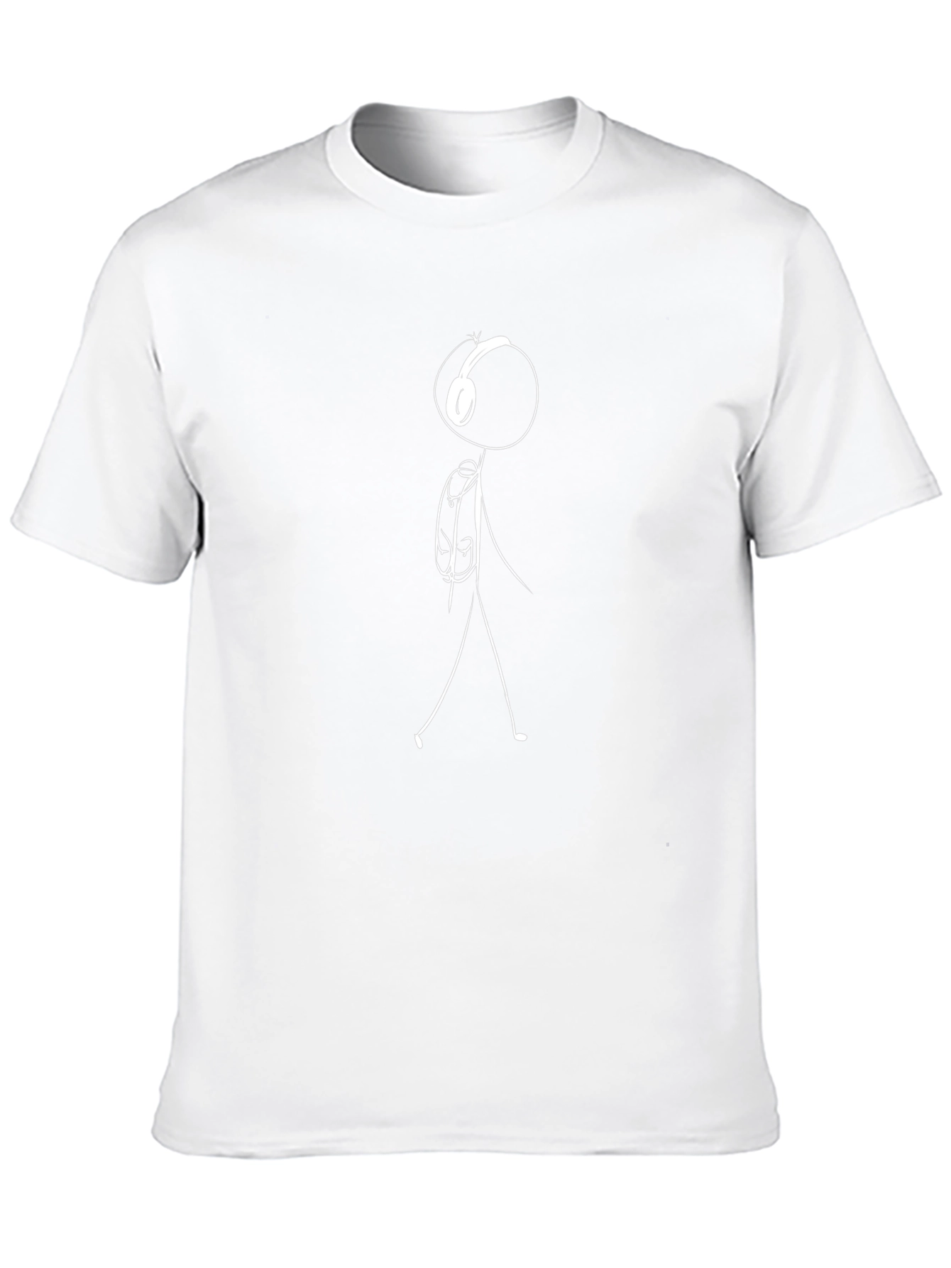 Cool Graphic Tee - Stick Figure with Headphones
