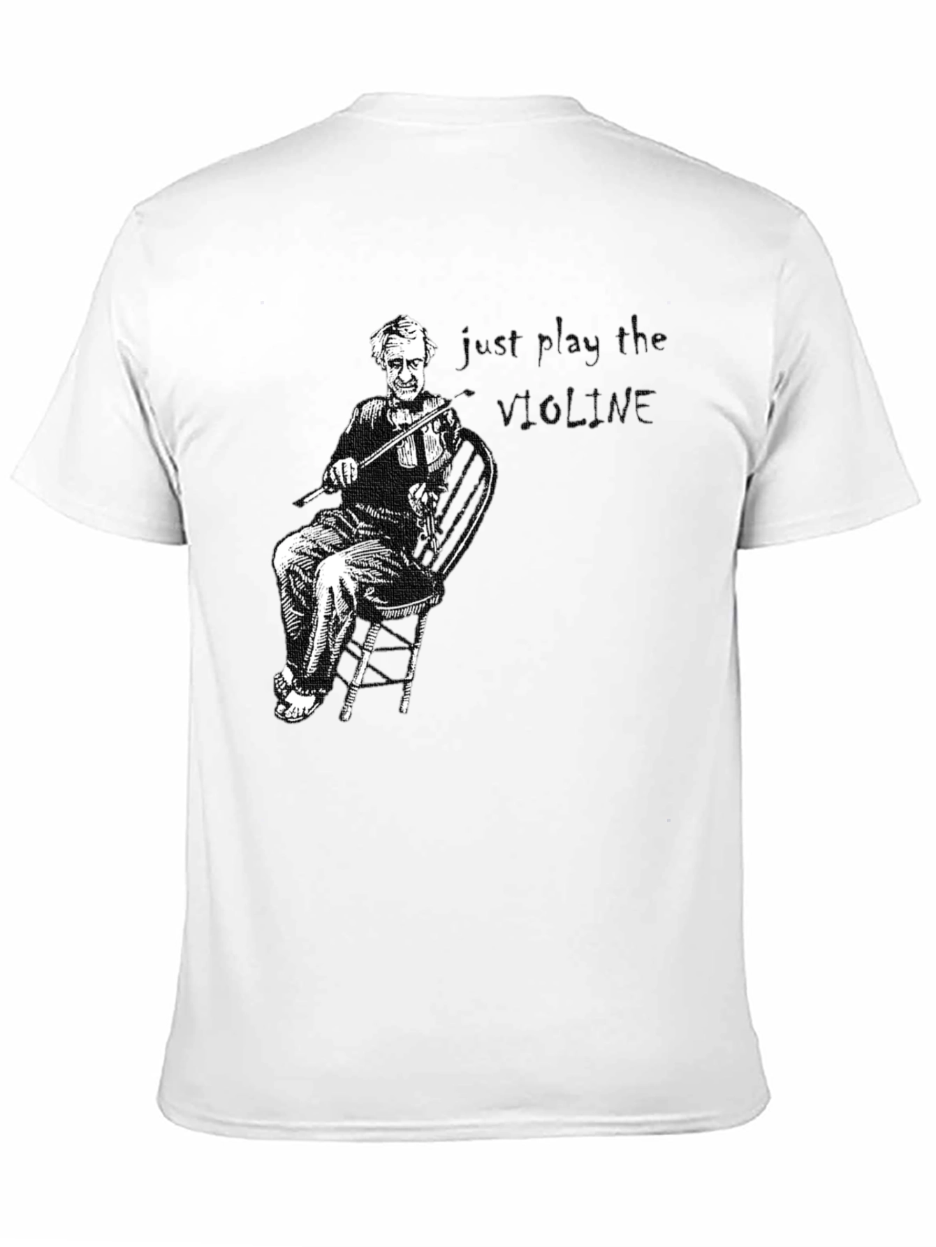 Violin Player Graphic T-Shirt - Black
