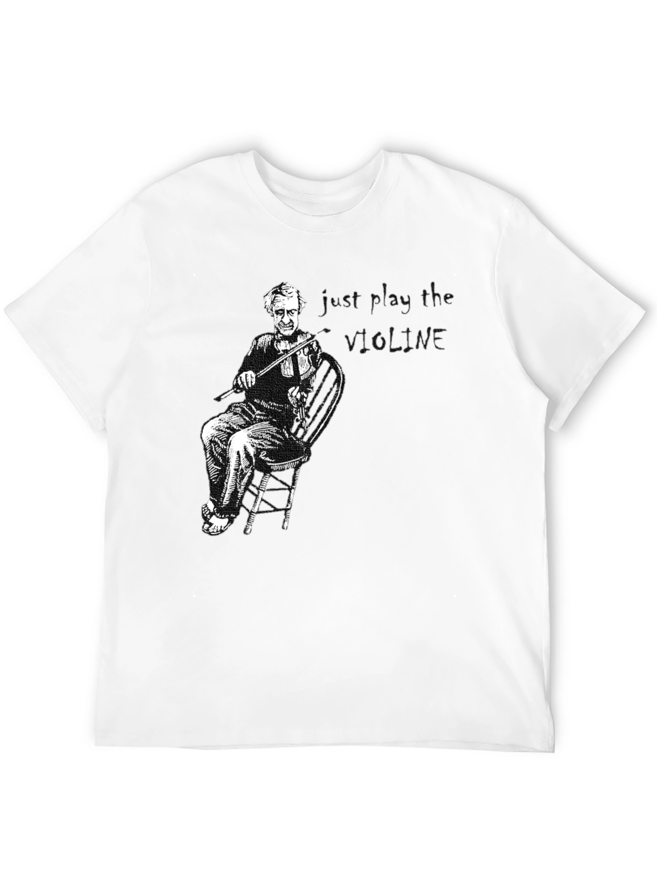 Violin Player Graphic T-Shirt - Black