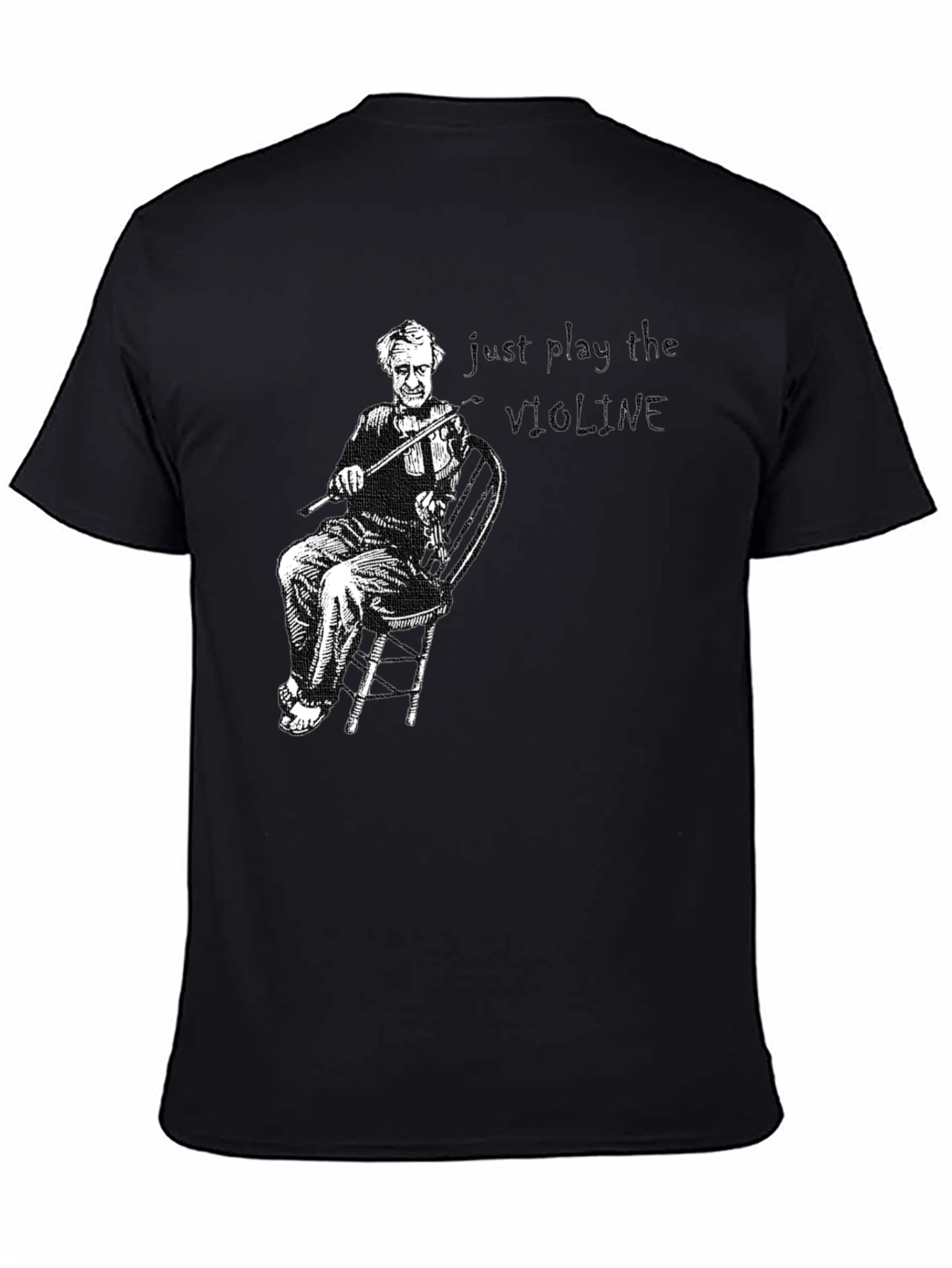 Violin Player Graphic T-Shirt - Black