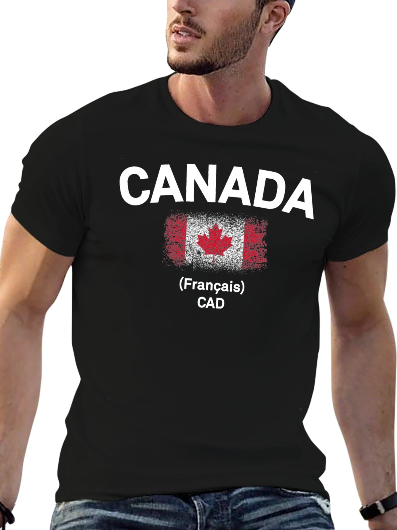 Canada Flag T-Shirt - Mens Black Tee