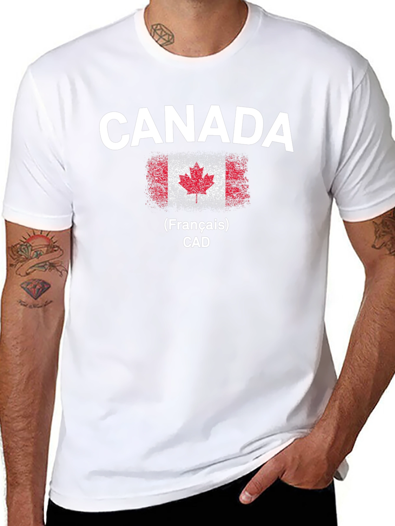 Canada Flag T-Shirt - Mens Black Tee