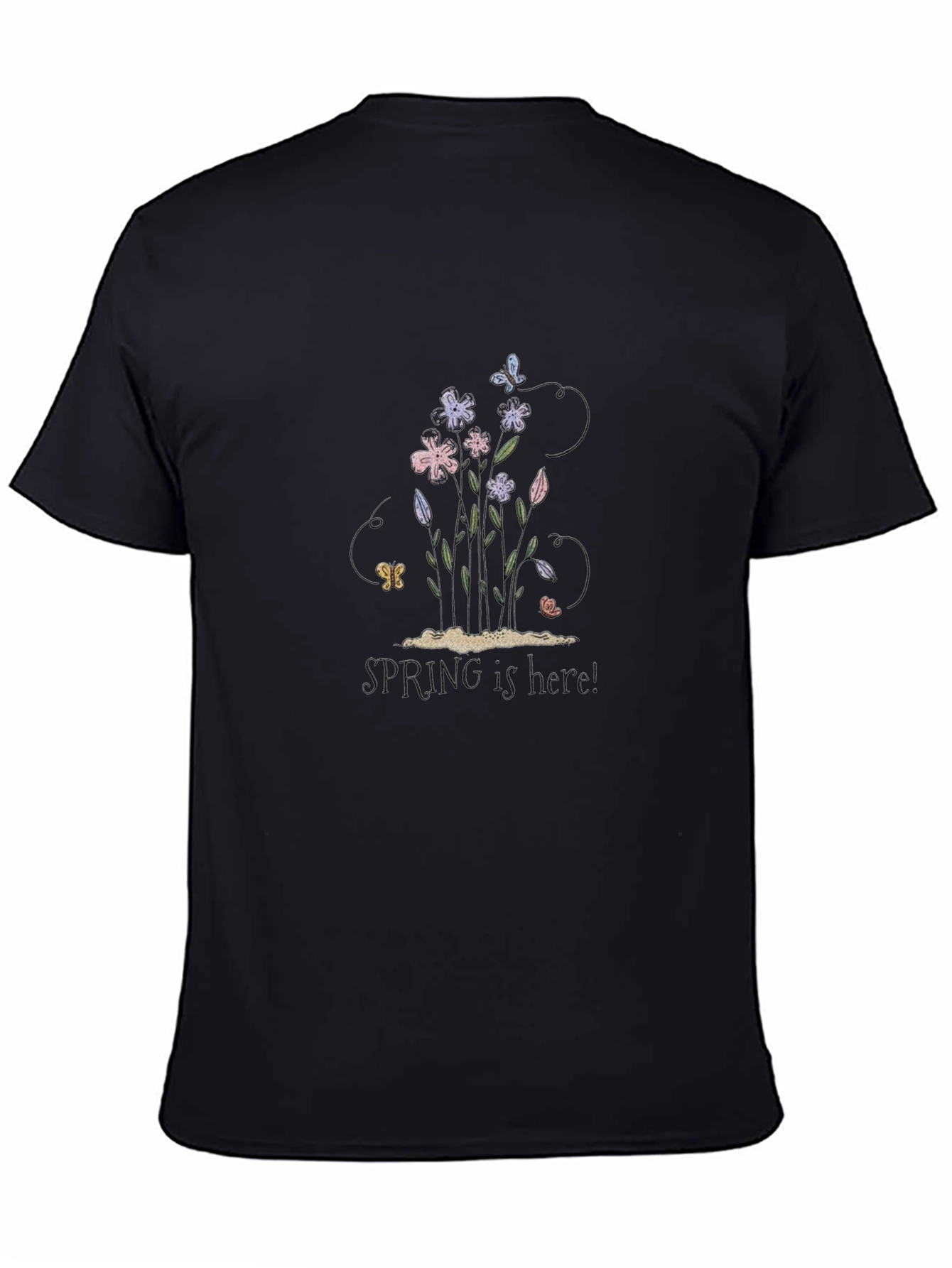Spring is Here! Graphic Black T-Shirt