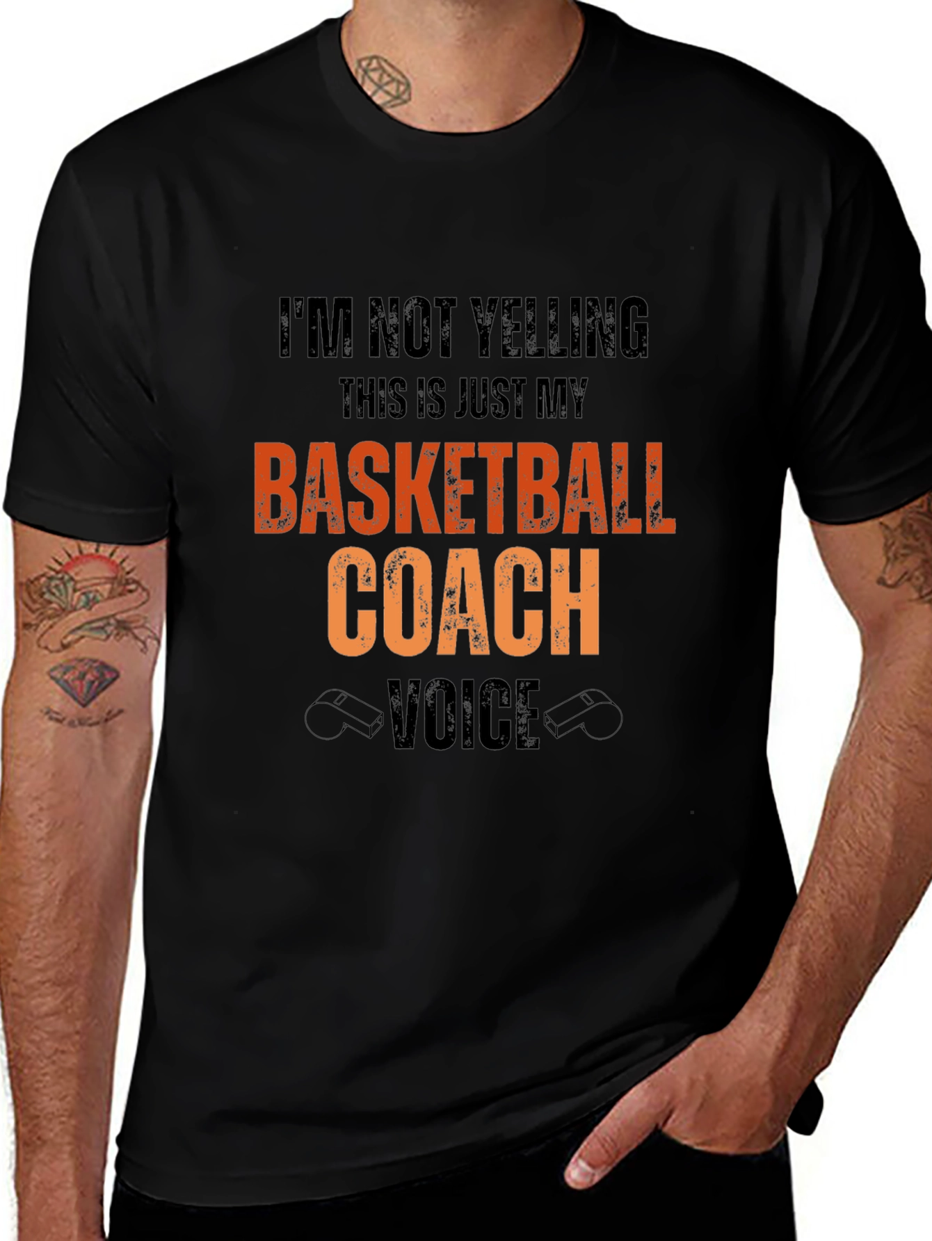 Basketball Coach T-Shirt: Im Not Yelling Design