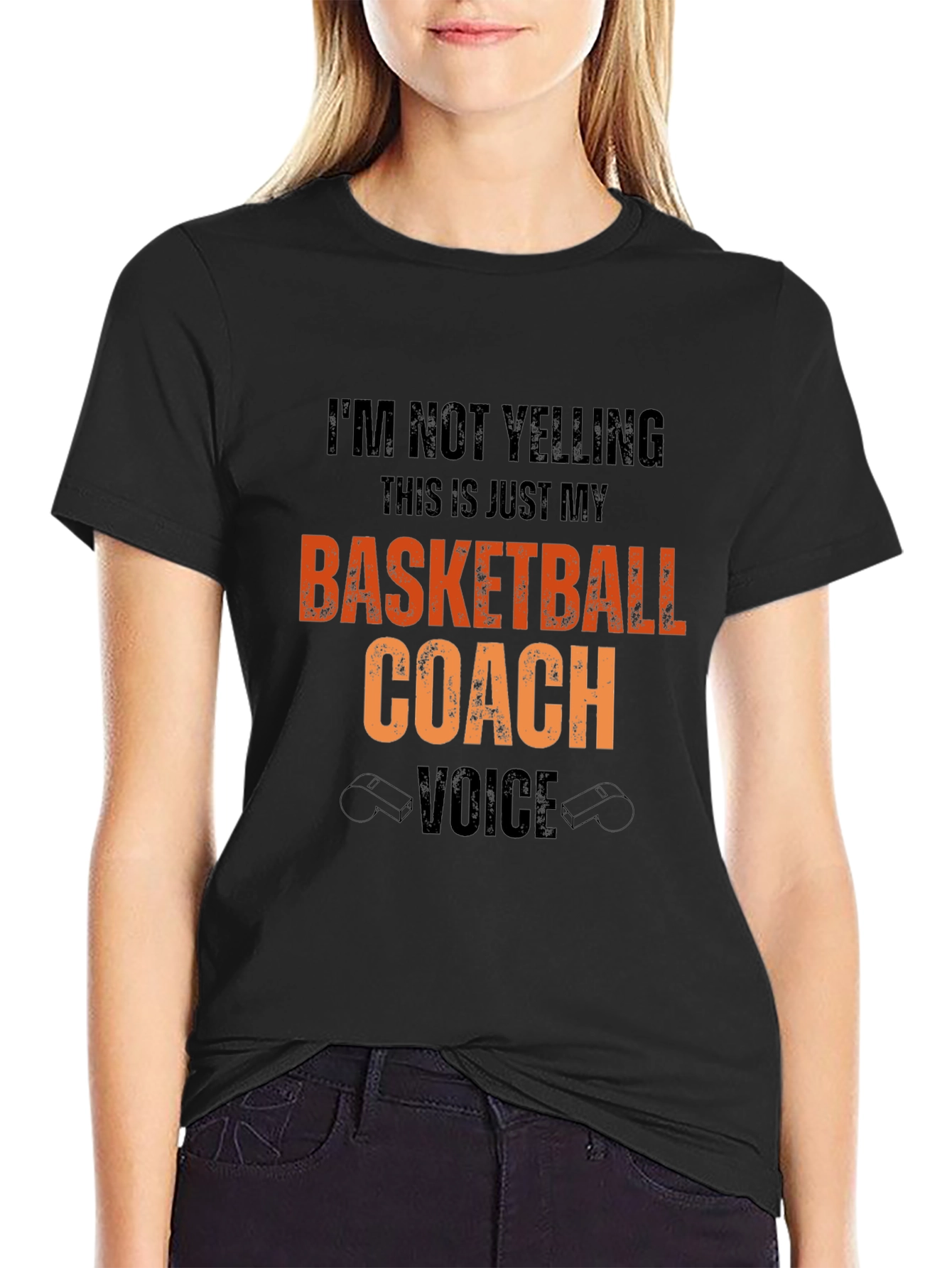 Basketball Coach T-Shirt: Im Not Yelling Design