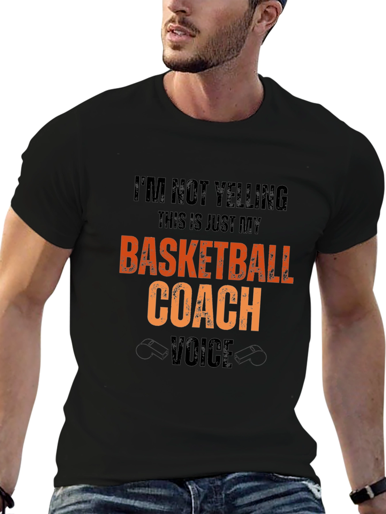 Basketball Coach T-Shirt: Im Not Yelling Design