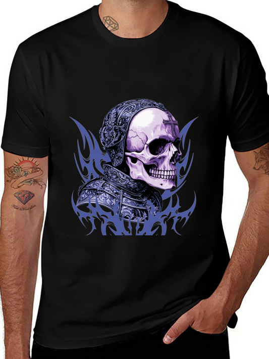 Skull Knight Graphic Tee - Edgy Gothic Design