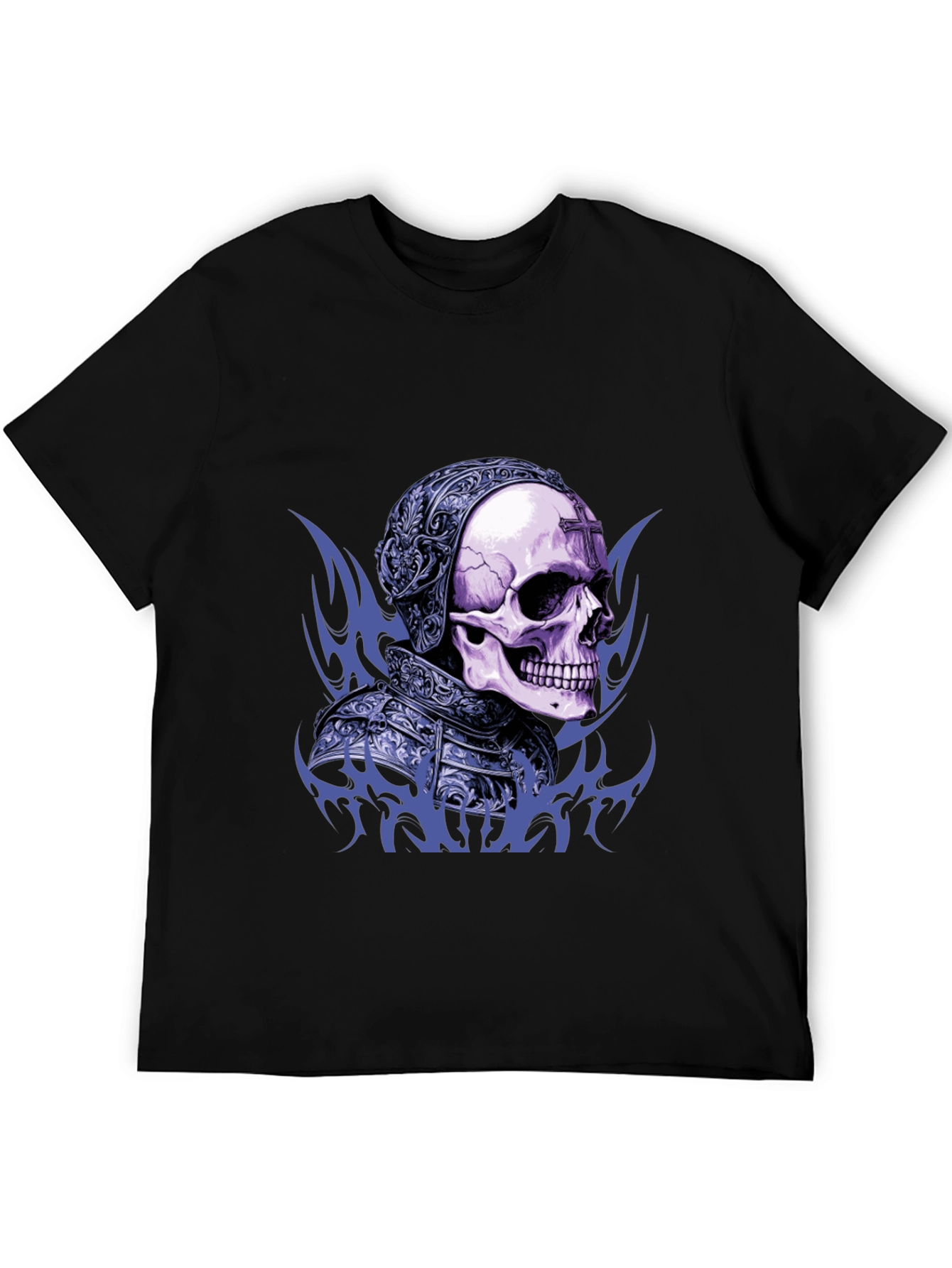 Skull Knight Graphic Tee - Edgy Gothic Design