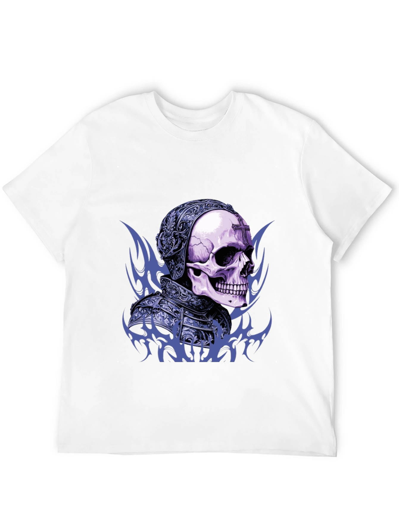 Skull Knight Graphic Tee - Edgy Gothic Design