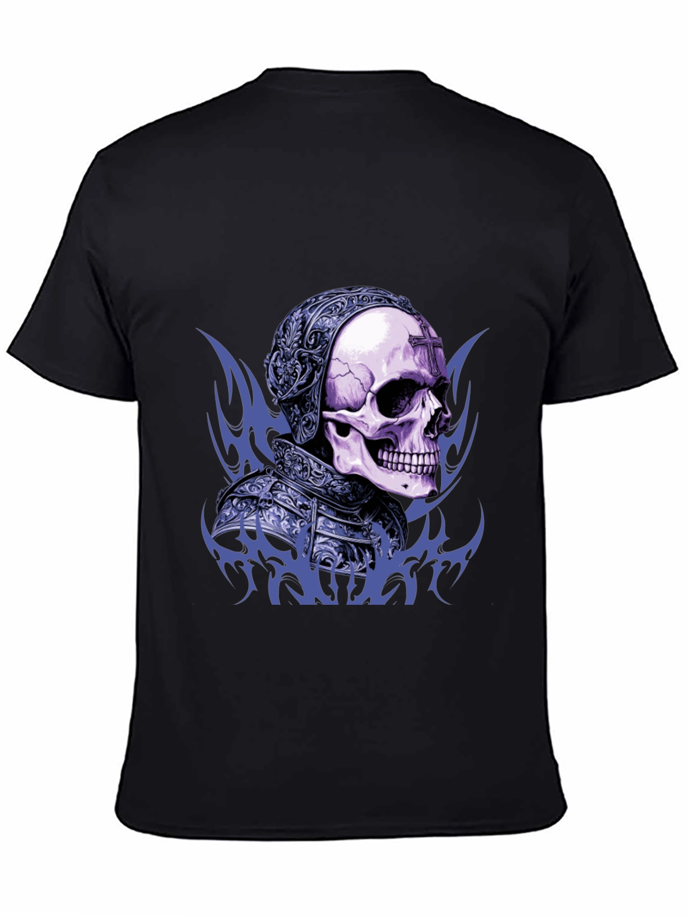Skull Knight Graphic Tee - Edgy Gothic Design