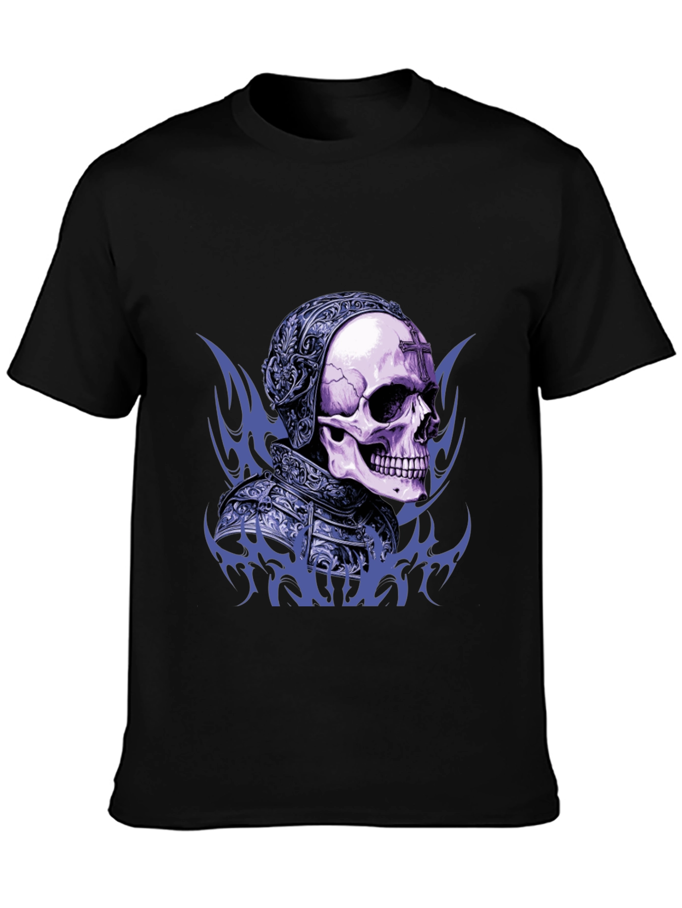 Skull Knight Graphic Tee - Edgy Gothic Design