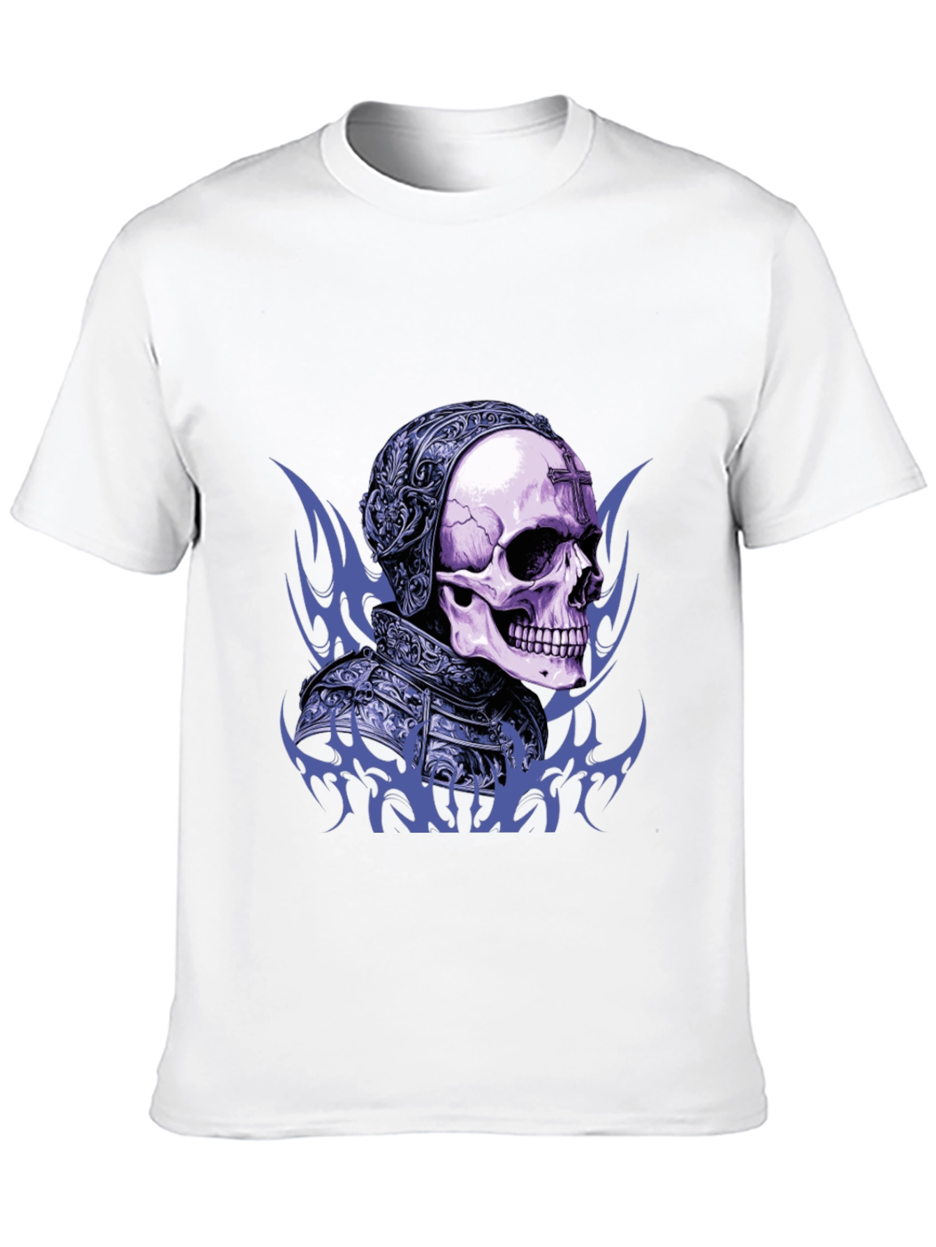 Skull Knight Graphic Tee - Edgy Gothic Design