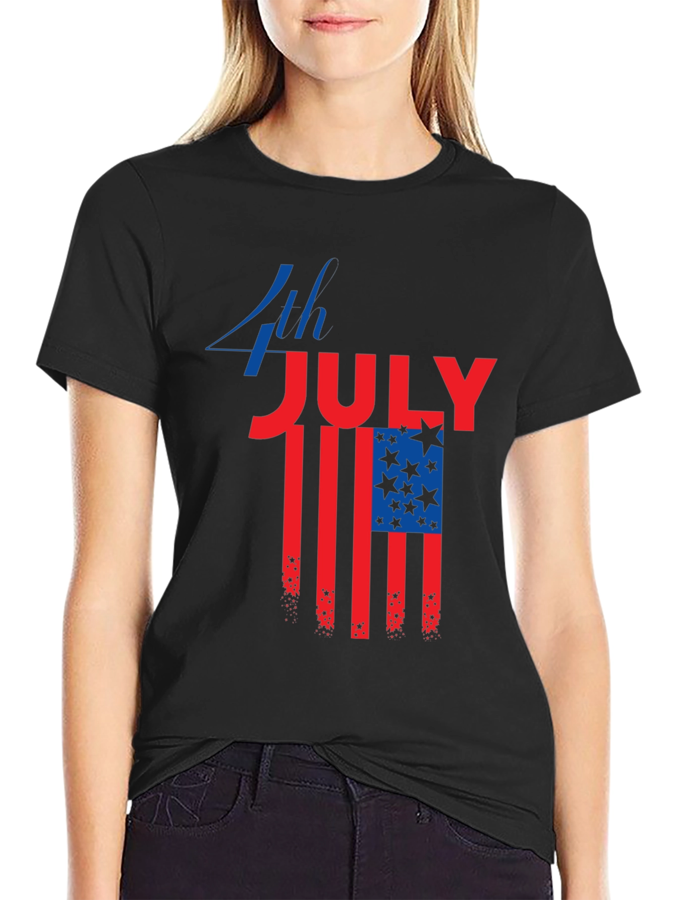 4th of July Patriotic American Flag Graphic Tee