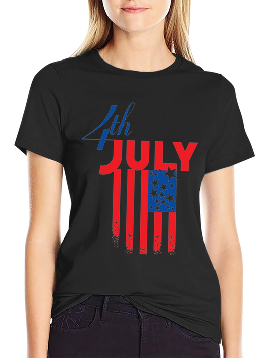 4th of July Patriotic American Flag Graphic Tee